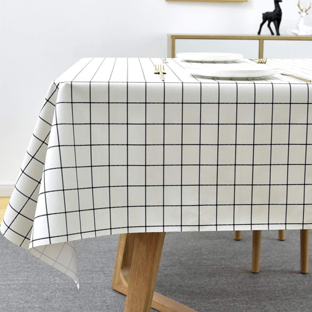 GelldG Tischdecke PVC Tischdecke Kunststoff Cover Dining Cloth Waterproof Table Table