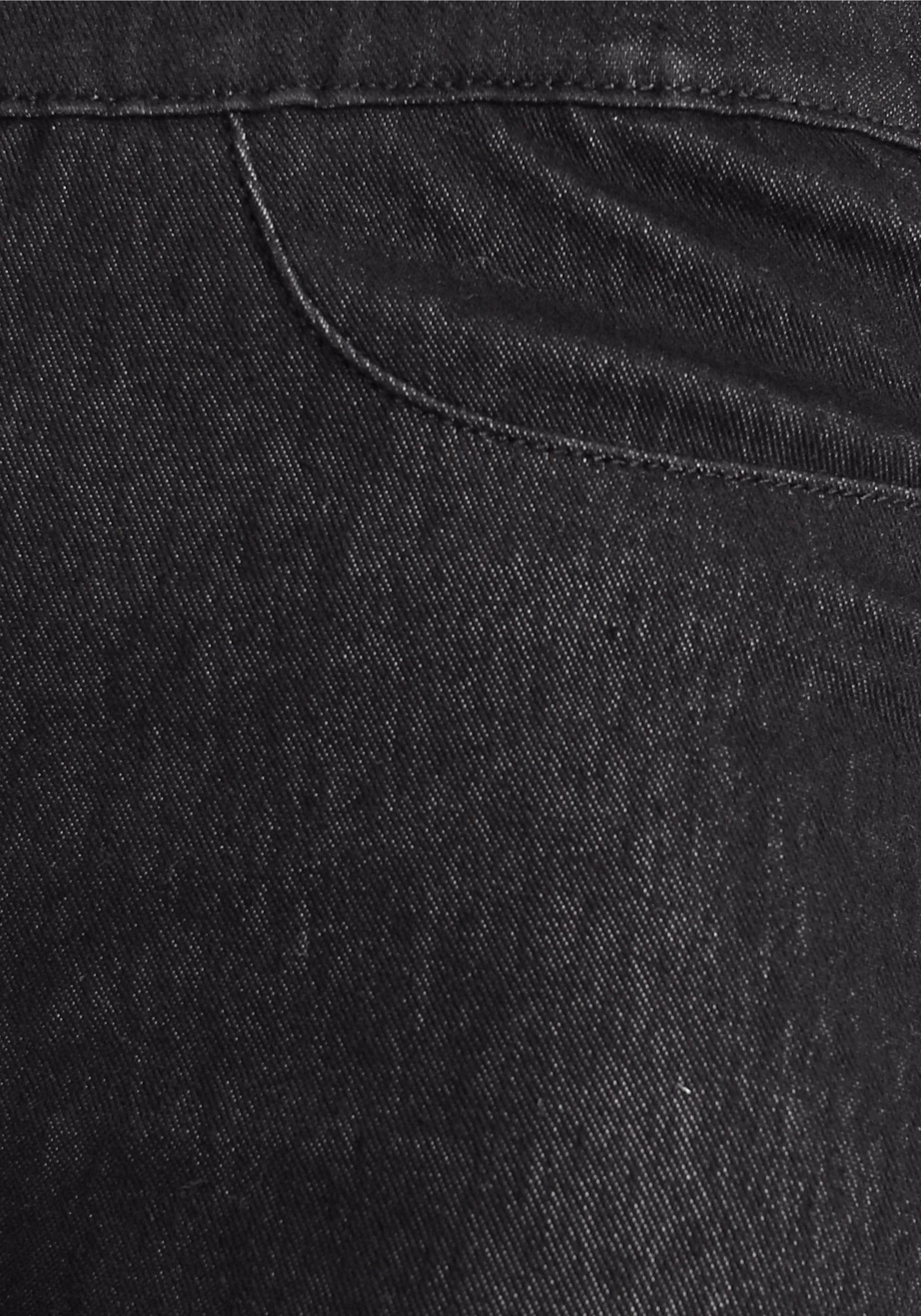 Waist Jogg Pants High Denim-Optik Arizona in black
