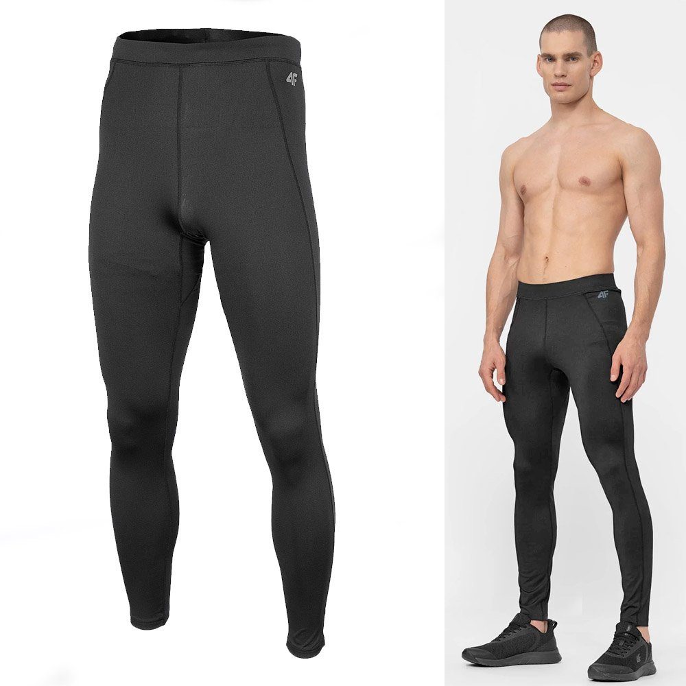 Trainingstights 4F - Herren Dry Sport Fitnesshose, Laufhose - schwarz