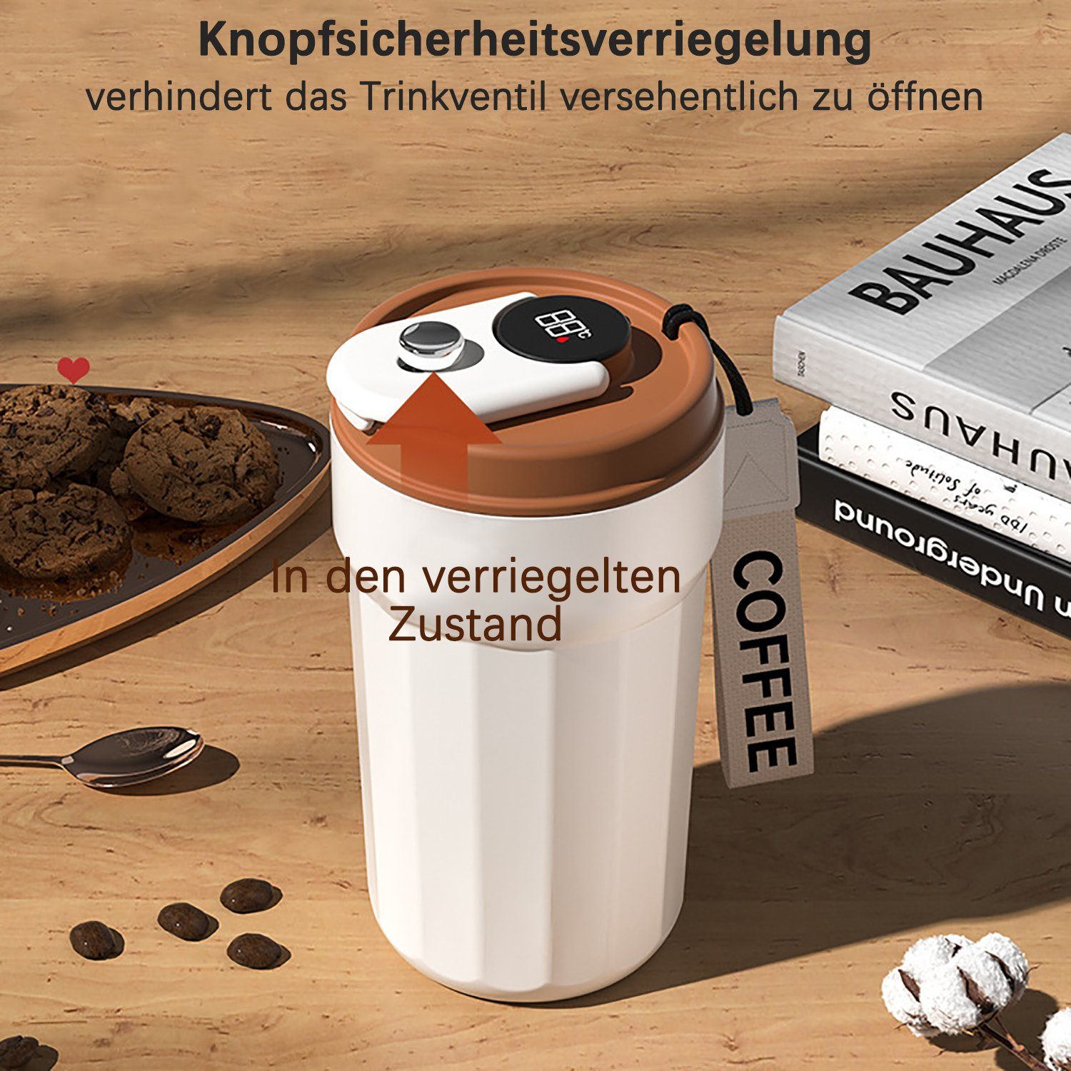 intelligentem Kaffee Isolierflasche, (Edelstahl Temperaturbildschirm Mit Thermobecher MAGICSHE Farbe Liner)