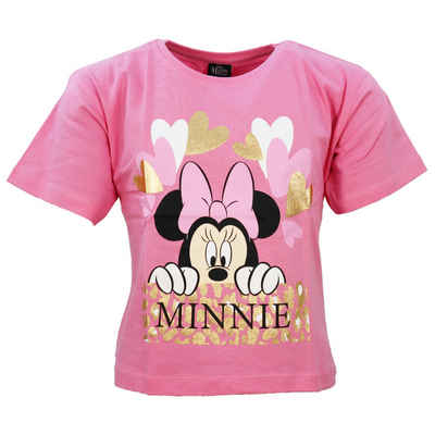 Disney Print-Shirt Disney Minnie Maus Mädchen Kinder T-Shirt Top Gr. 104 bis 134, Baumwolle