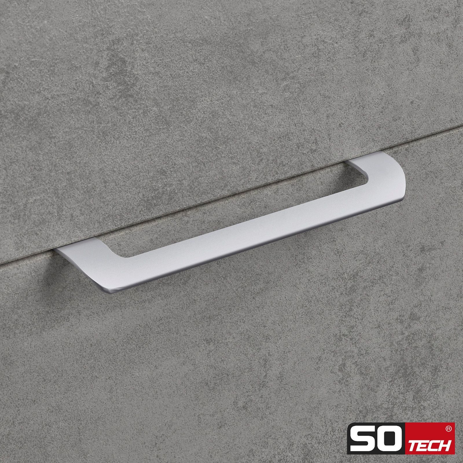 SO-TECH® Möbelgriff LYS Bohrlochabstand (BA) 160 mm Schrankgriff Schubladengriff (Spar-Set, 5-St), Griff passend für Schiebe- oder Falttüren, Chrom matt