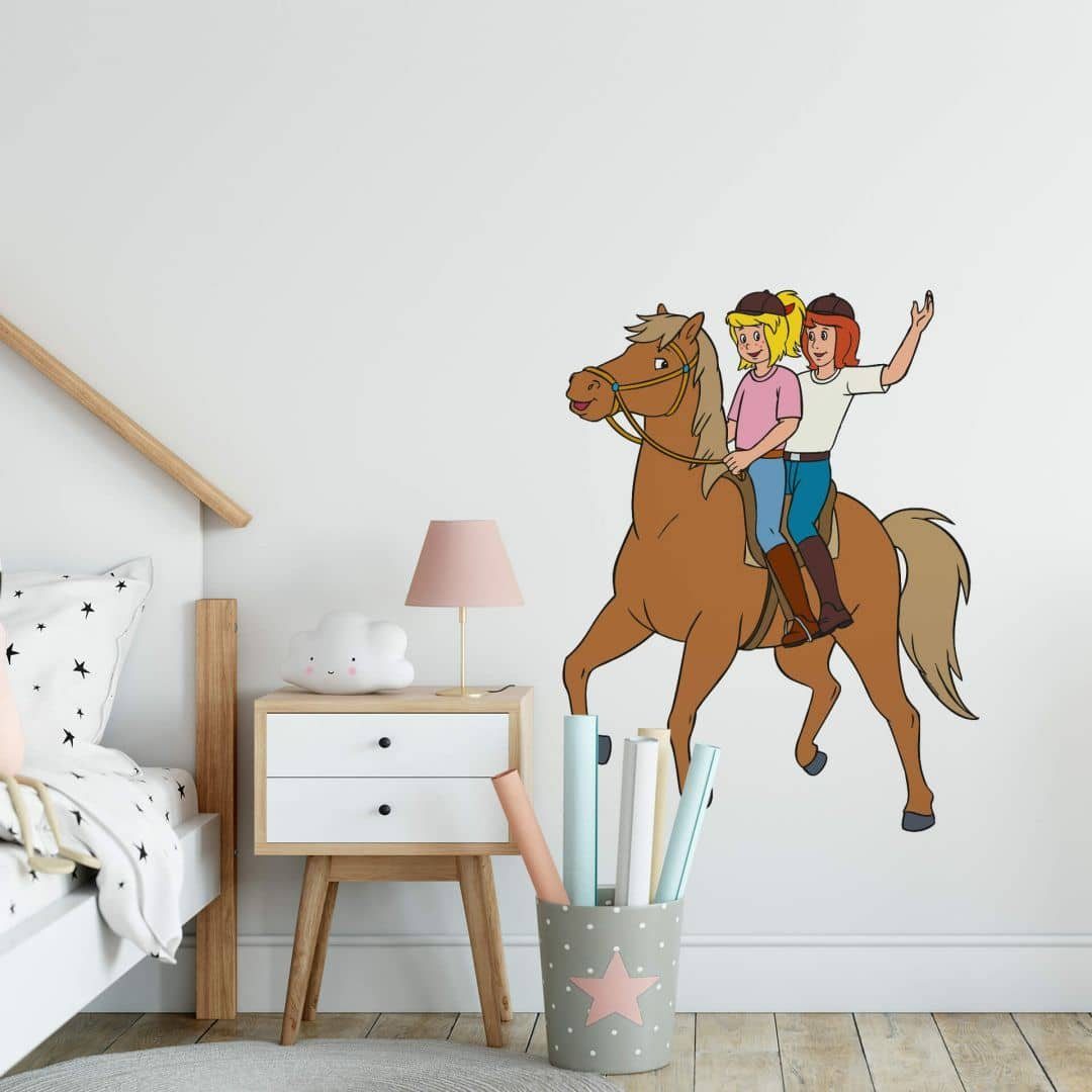 Bibi & Tina Wandtattoo Bibi & Tina Wandtattoo reiten Wandsticker Kinderzimmer Mädchen Pferd, selbstklebend, entfernbar