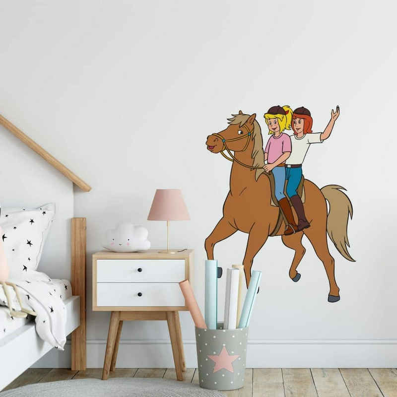 Bibi und Tina Wandtattoo »Bibi & Tina Wandtattoo reiten Wandsticker Kinderzimmer Mädchen Pferd«, selbstklebend, entfernbar