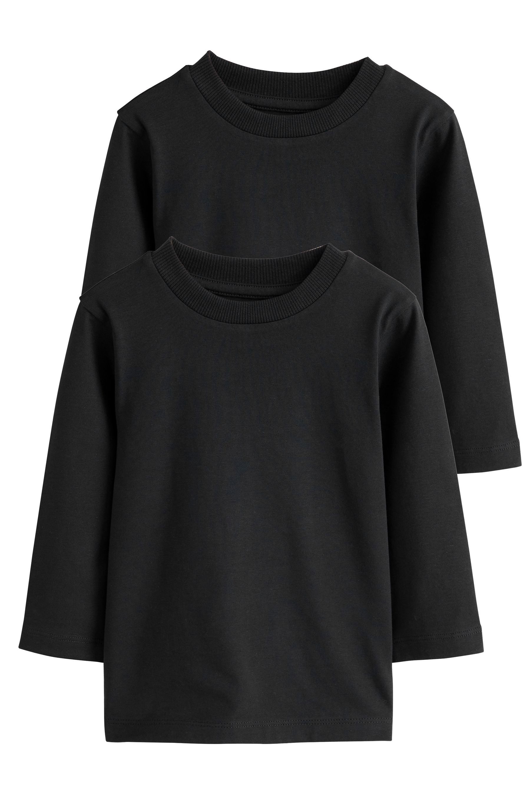 Next Langarmshirt Langärmelige einfarbige Shirts, 2er-Pack (2-tlg)