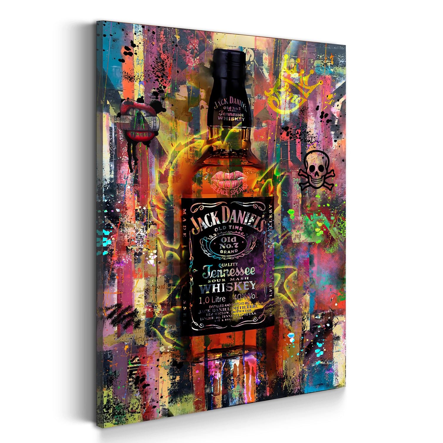 Leinwandbild Whiskey Abstract Style Wandbild Leinwandbild Kunstdruck XL Deko