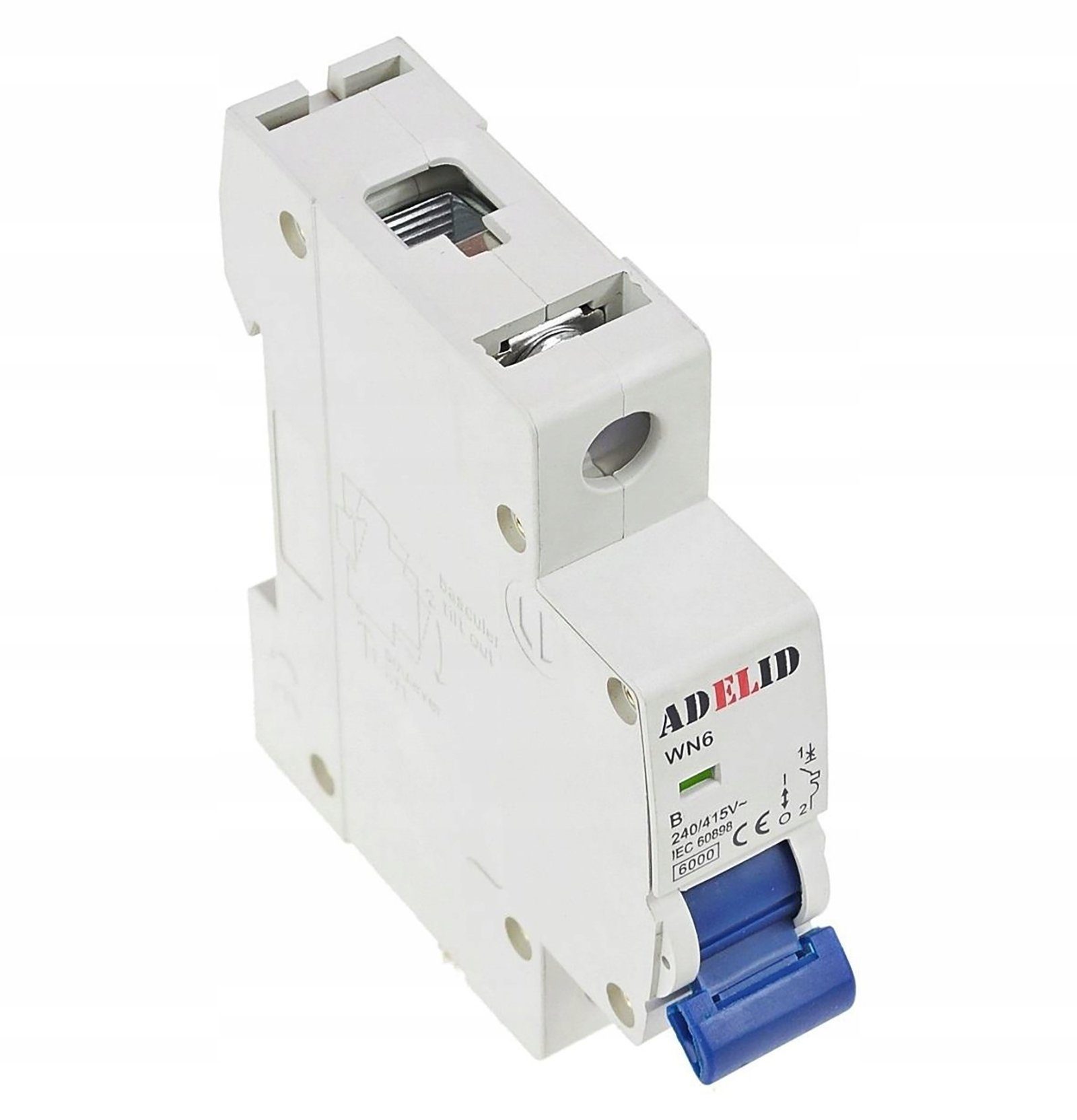 ADELID Schalter, LS-Schalter AC 230/400V 16A Sicherungsautomat 1-polig Leitungsschutzschalter B