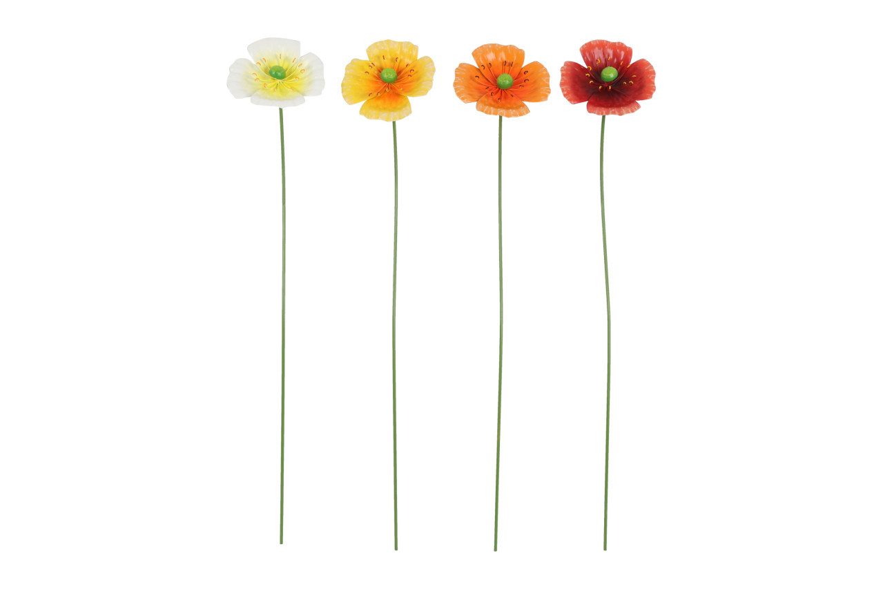 Flamingo Gartenfigur Flamingo Gartenstecker Papaver Metall 10 x 60 cm