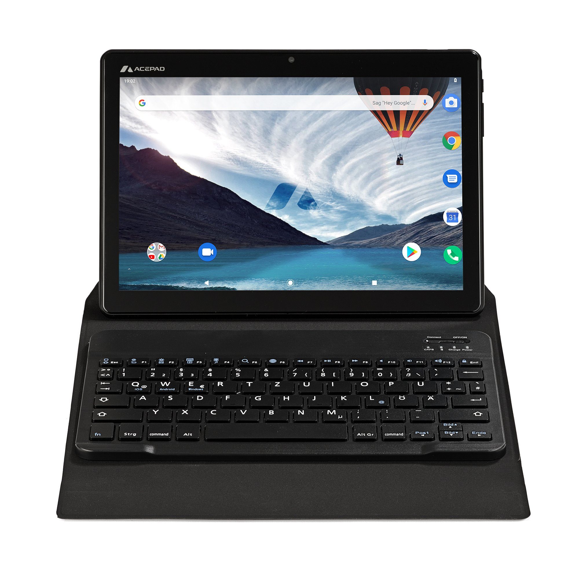 Ram, Full-HD Acepad 128 Bluetooth-Tastatur Android, mit (10,1", 1920x1200, Tablet v2024 Schwarz Wi-Fi, 6GB 4G A145T FHD (LTE), 10", GB, FLEXI Bluetooth-Tastatur "Flexi) mit