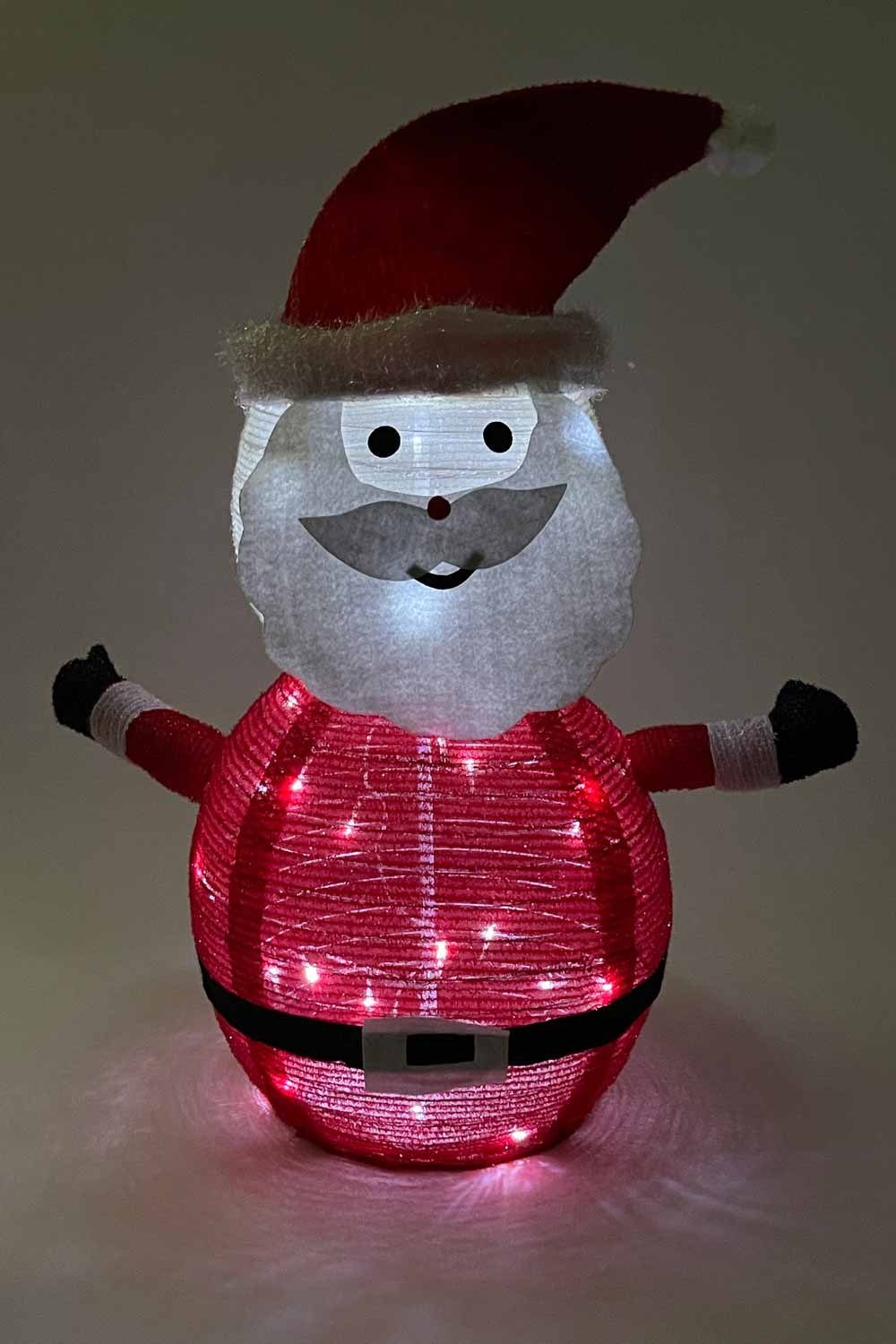 F-H-S International Weihnachtsmann Popup Weihnachtsmann, Außen Figur Weihnachtsmann Batterie Weihnacht 45LED Deko 60x70cm