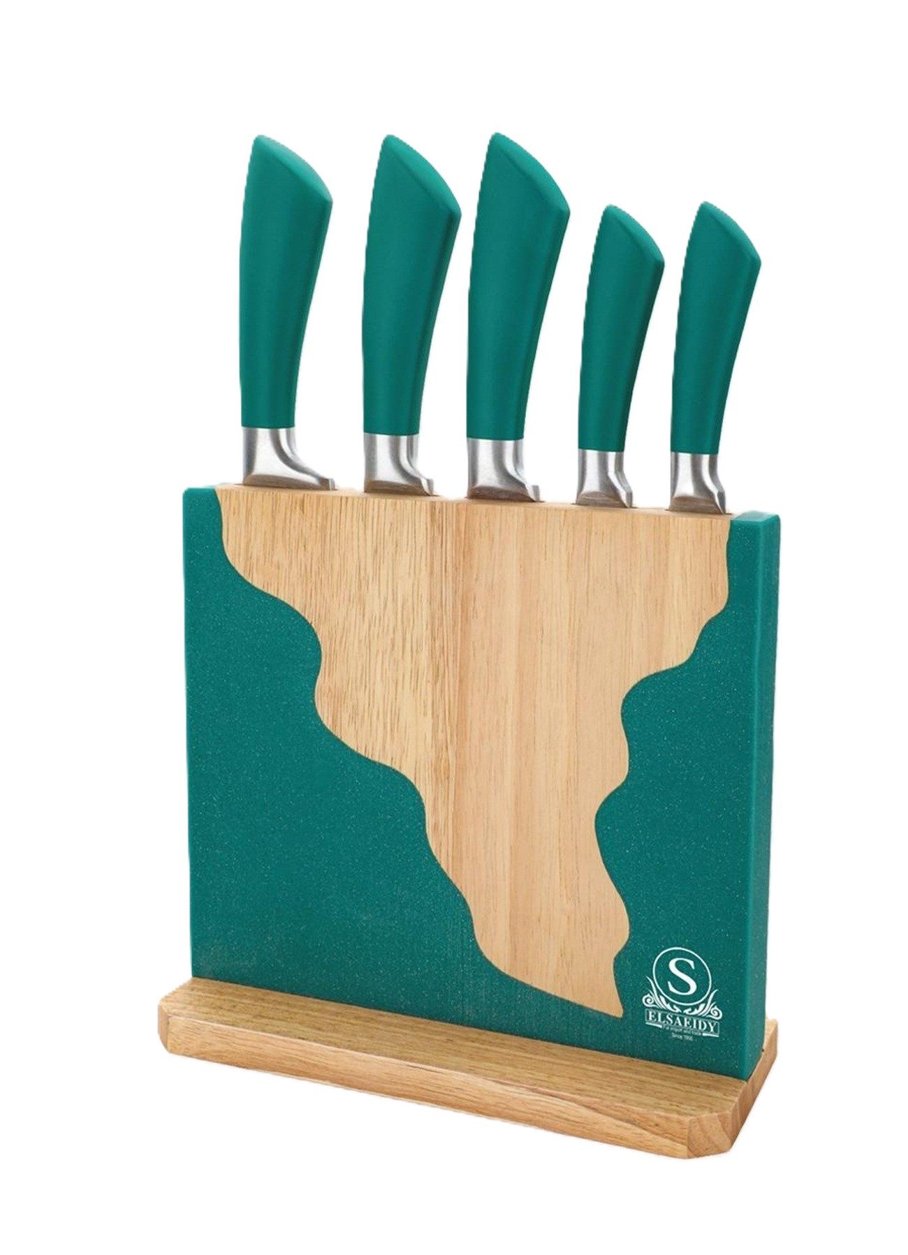 Cheffinger Messer-Set (6-tlg), 6-teilig, mit Messerblock, Küchenmesser mit ergonomischen Griffen