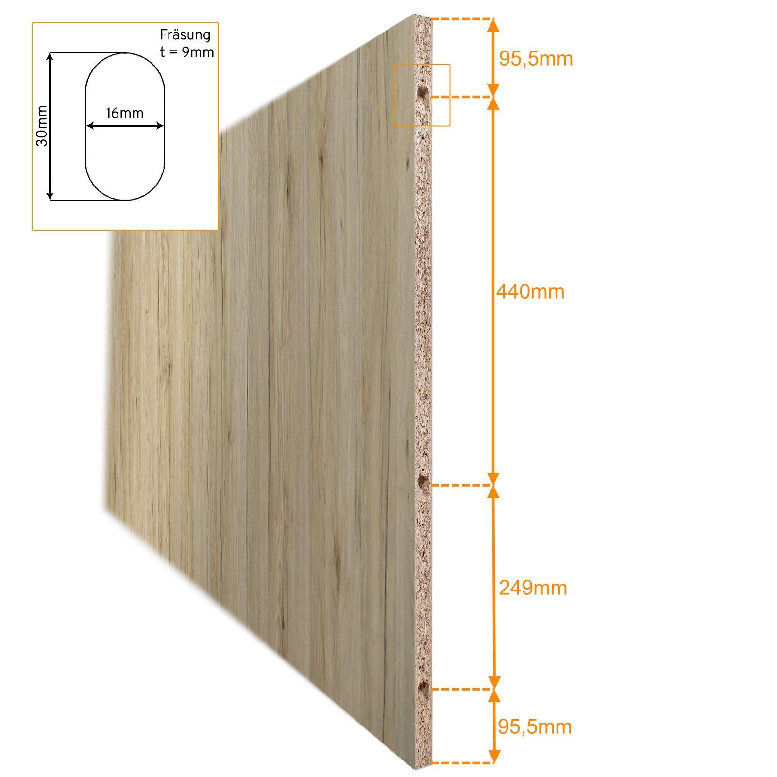 inova wohnen Zimmertür Holzschiebetür Türblatt Eiche San Remo, 88 x 203,5 cm melaminbeschichtet pflegeleicht