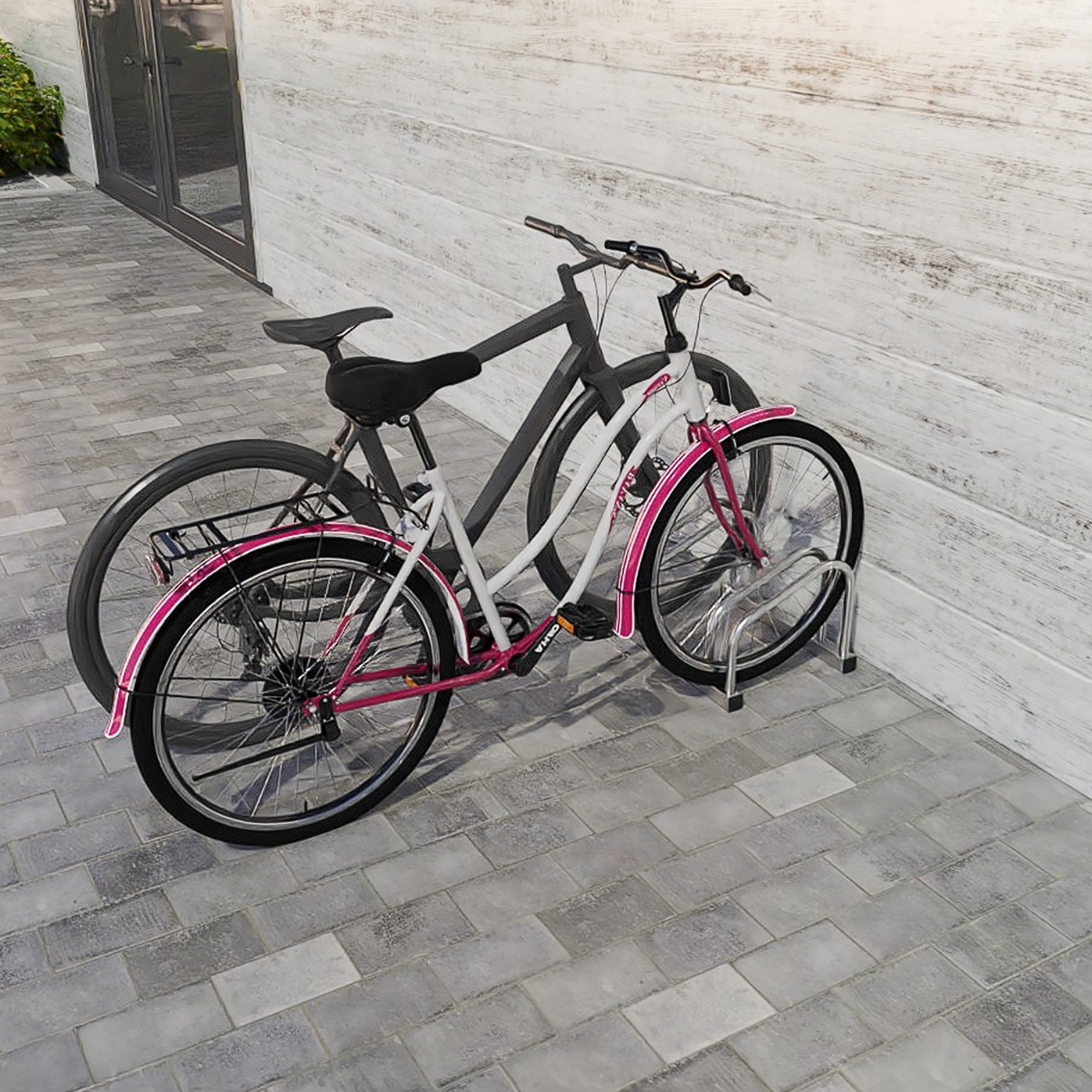 FIVMEN Fahrradständer Fahrradhalter Mehrfachständer Fahrradparker Radabstand Fahrradparker (Für 2 Fahrräder / Für 4 Fahrräder / Für 6 Fahrräder / Für 8 Fahrräder), für 30-65mm Reifenbreite Bügelparker, Boden Wand Montage