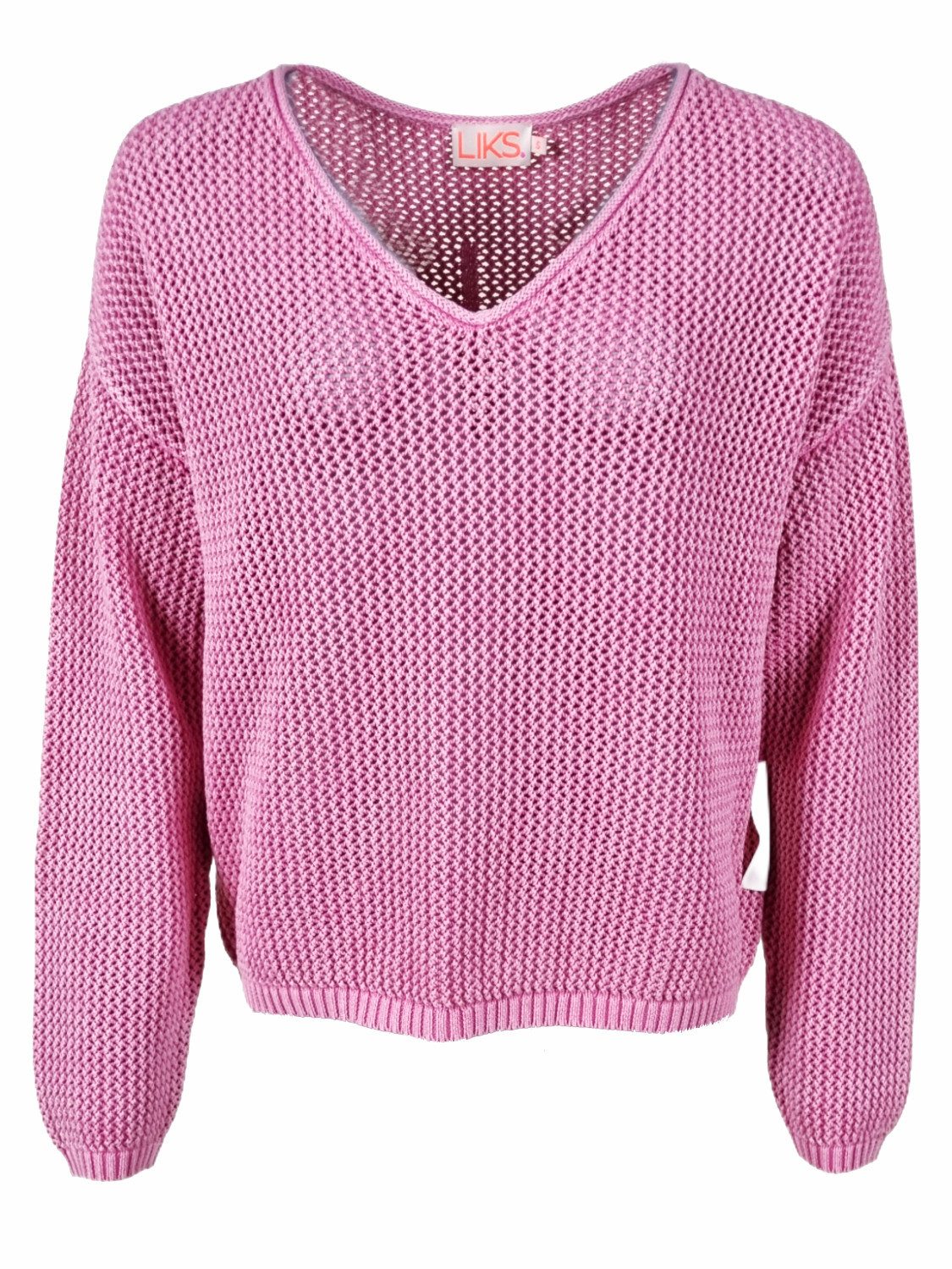 LIKS. Munich Strickpullover AlinaC Lochmuster & Statementintarsie