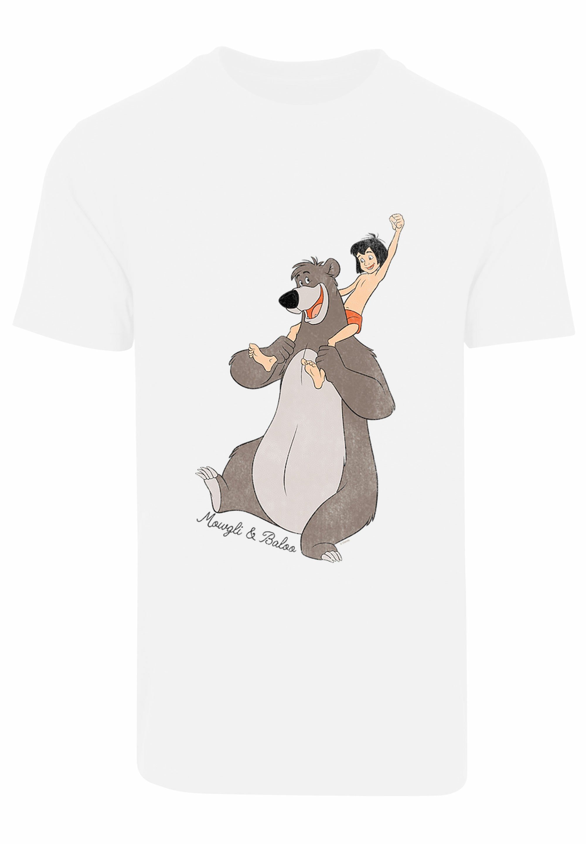 T-Shirt und F4NT4STIC Merch,Regular-Fit,Basic,Bedruckt Mogli Herren,Premium Disney Balu Dschungelbuch