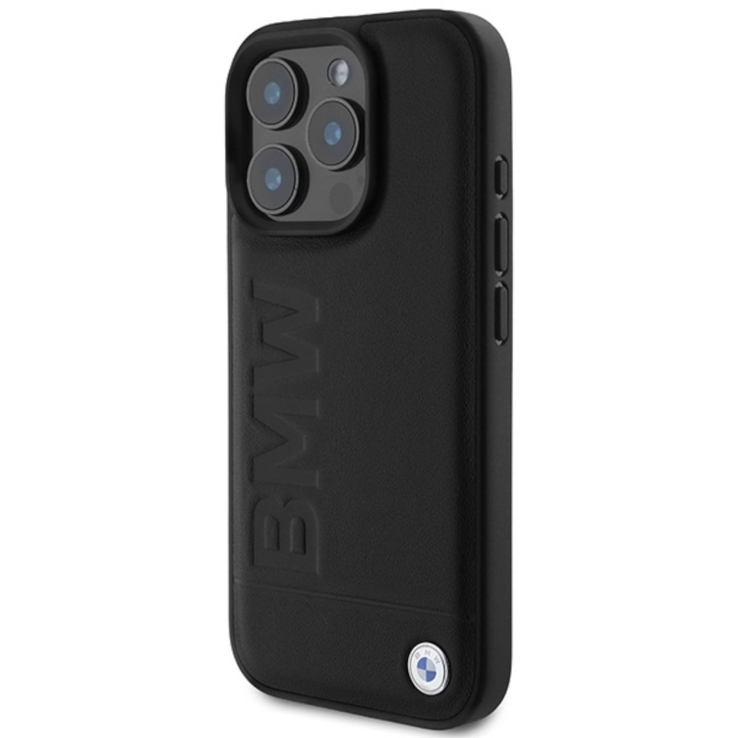 BMW Smartphone-Hülle BMW Apple iPhone 16 Pro Max Hardcase Hülle Leather Hot Stamp MagSafe