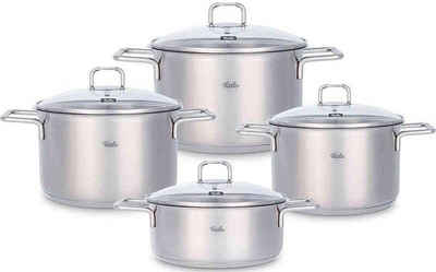 Fissler Topf-Set Hamburg, Edelstahl 18/10 (Set, 4-tlg., je 1 Kochtopf Ø 16, 20, 24 cm, 1 Bratentopf Ø 20 cm, mit Deckel), Induktion Made in Germany - Premium Qualität