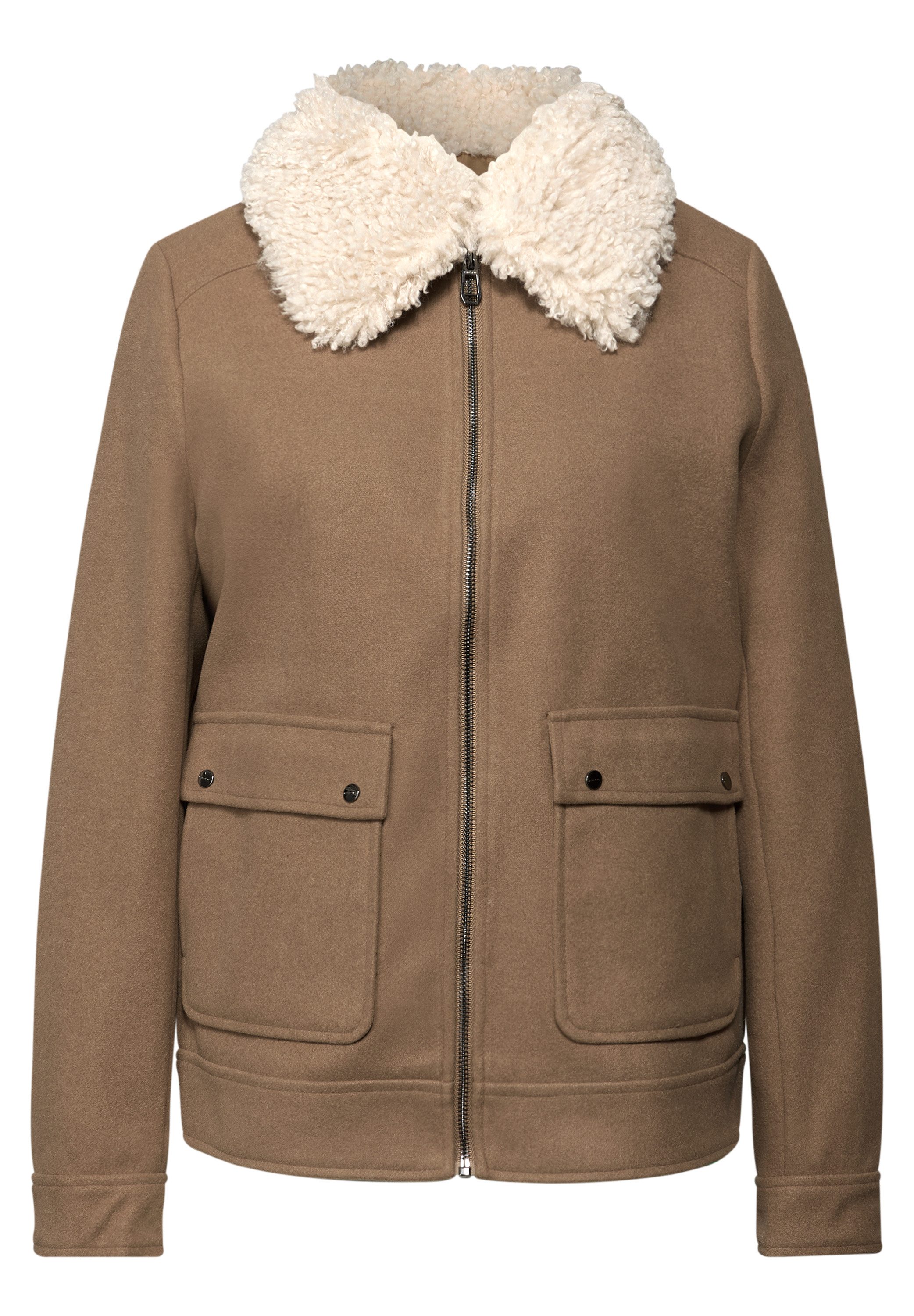 STREET ONE STUDIO Fellimitatjacke mit Kragen
