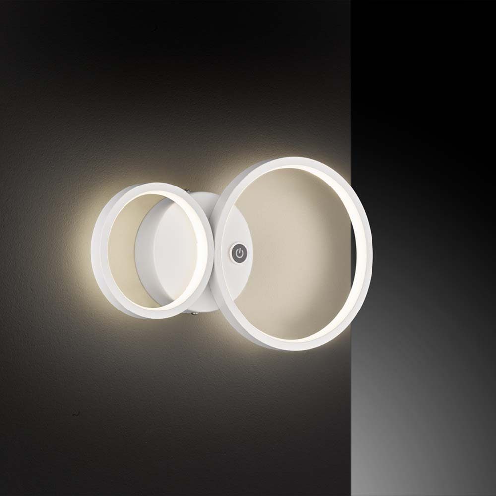 inklusive, Touchdimmer Wandlampe Warmweiß, etc-shop Wandlampe Leuchtmittel Wandleuchte, rund, LED innen Wandleuchte modern