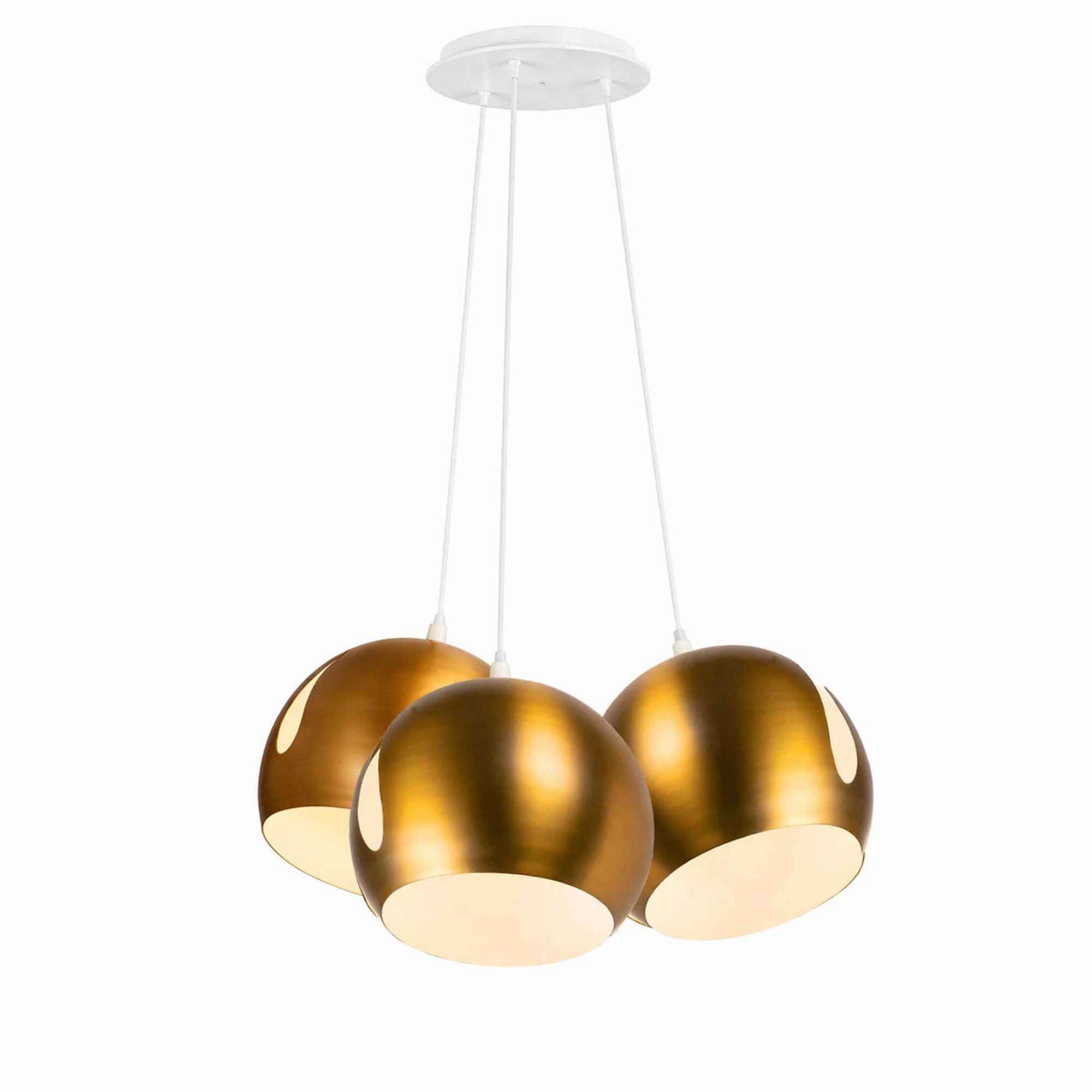 s.luce Pendelleuchte s.luce Ball Mehrfach-Pendelleuchte Cluster 3-flammig 3x30cm Gold