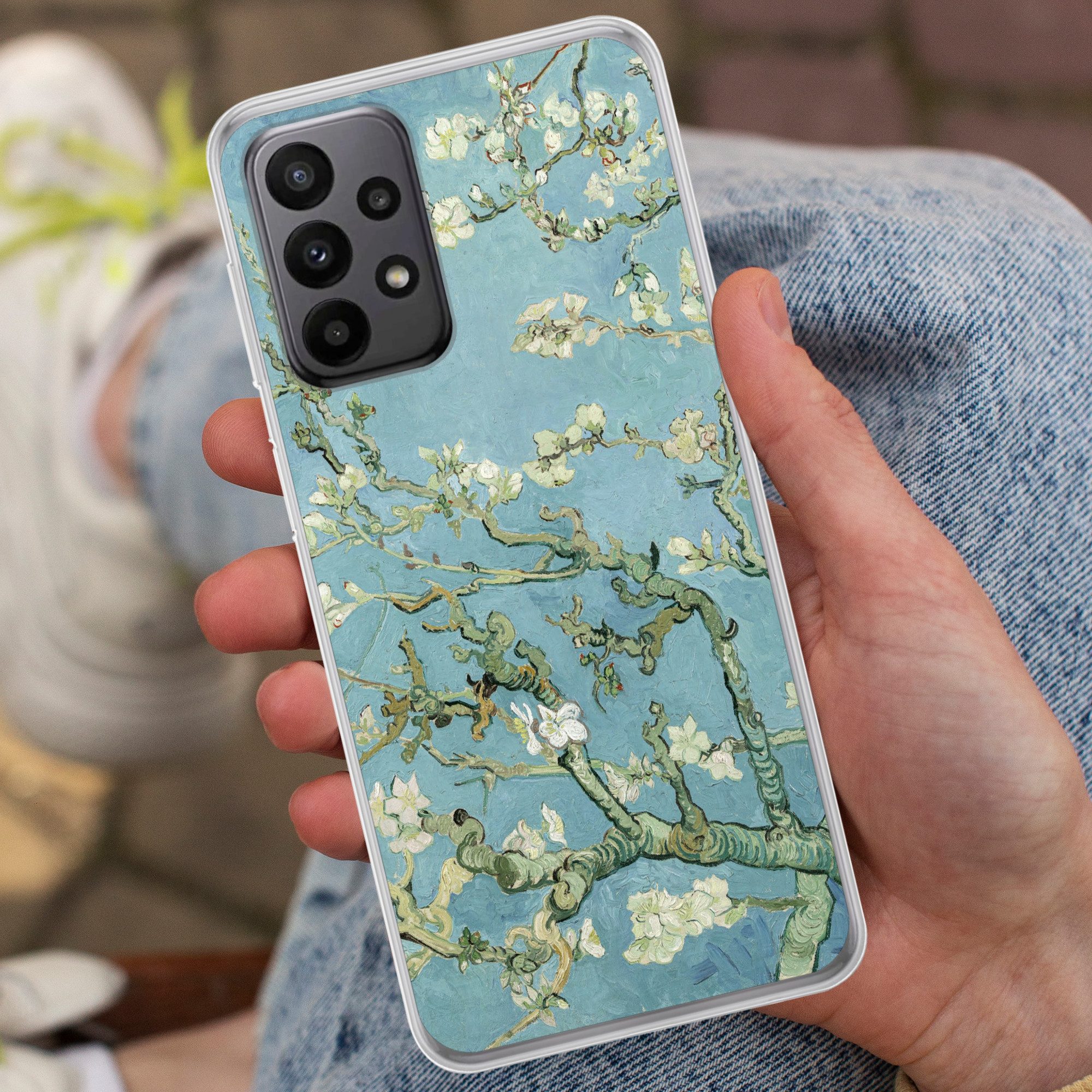 MuchoWow Handyhülle für Samsung Galaxy A23 5G Mandelblüte - Van Gogh - Kunst, Smartphone-Bumper, Print, Handy Schutzhülle Dünn