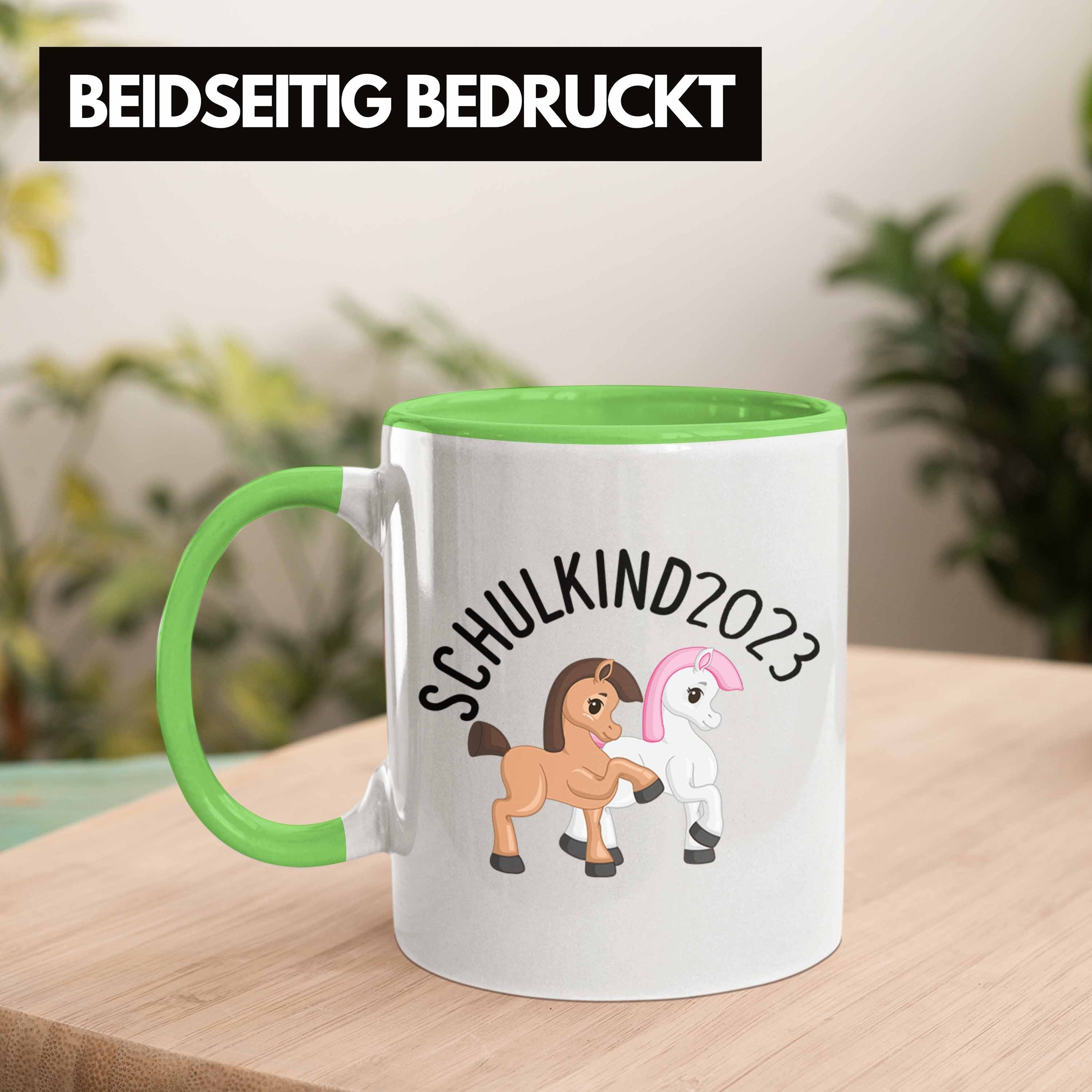 Mädchen Geschenk Einschulung Grün Trendation - 2023 Trendation Tasse Pferde Schulkind