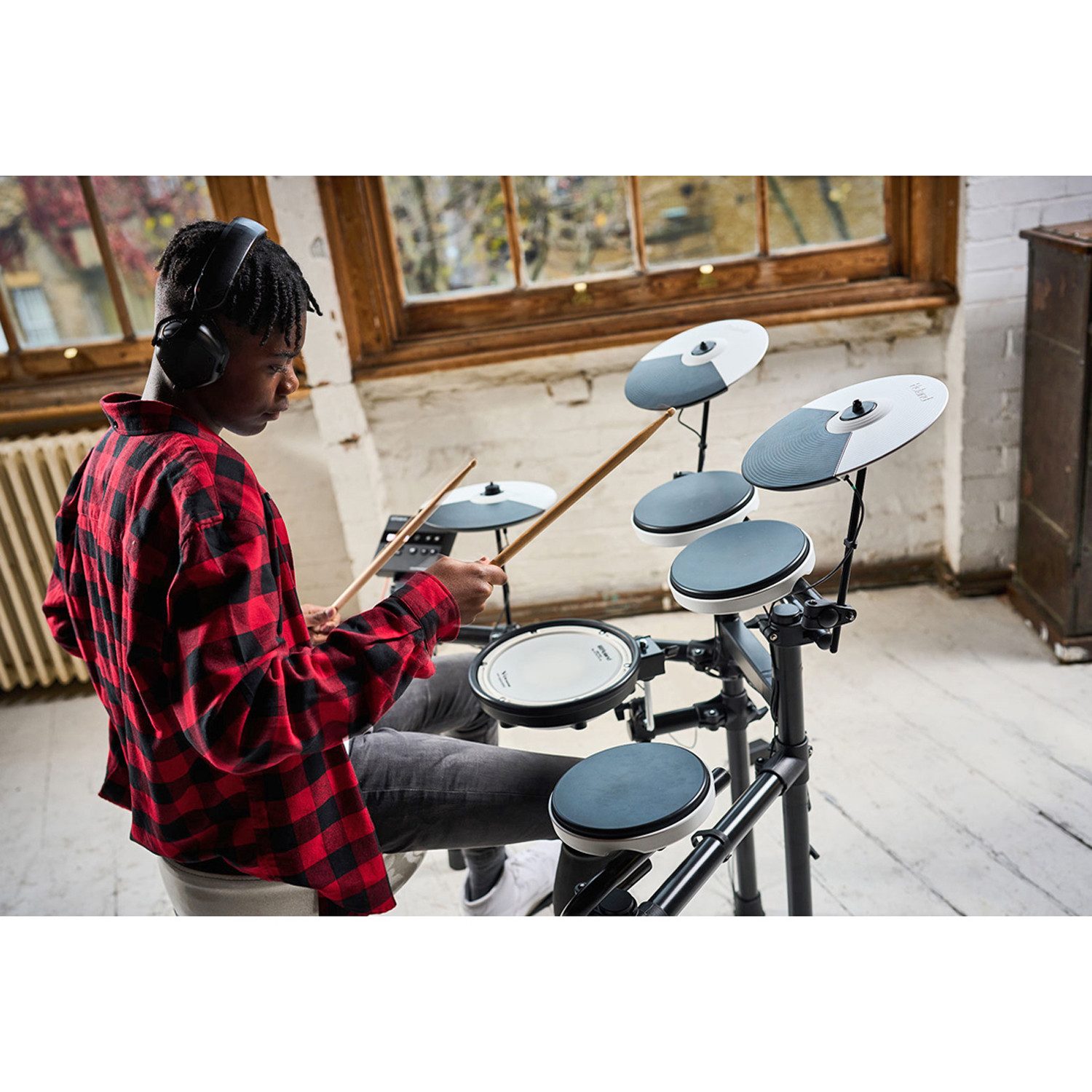 Roland Audio E-Drum Roland E-Drum TD-02KV Schlagzeug mit Monitor-Box und Kabel,E-Drum, Digital