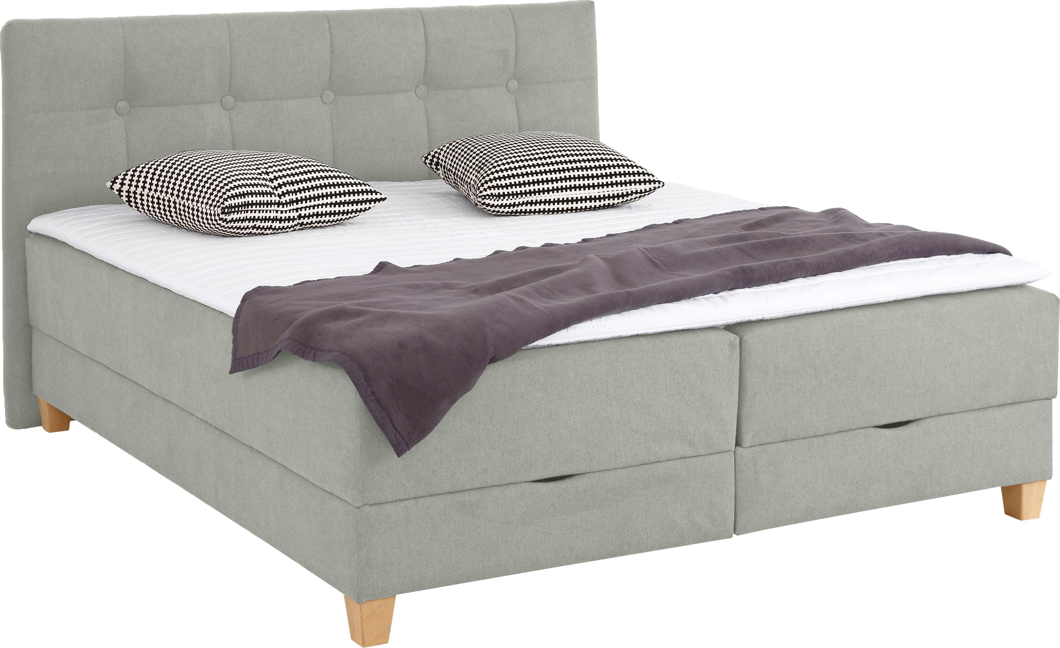 Home affaire Boxbett Lonrai, in H2,H3 & H4 und XXL - Überlänge 220cm wählbar, inkl. Topper