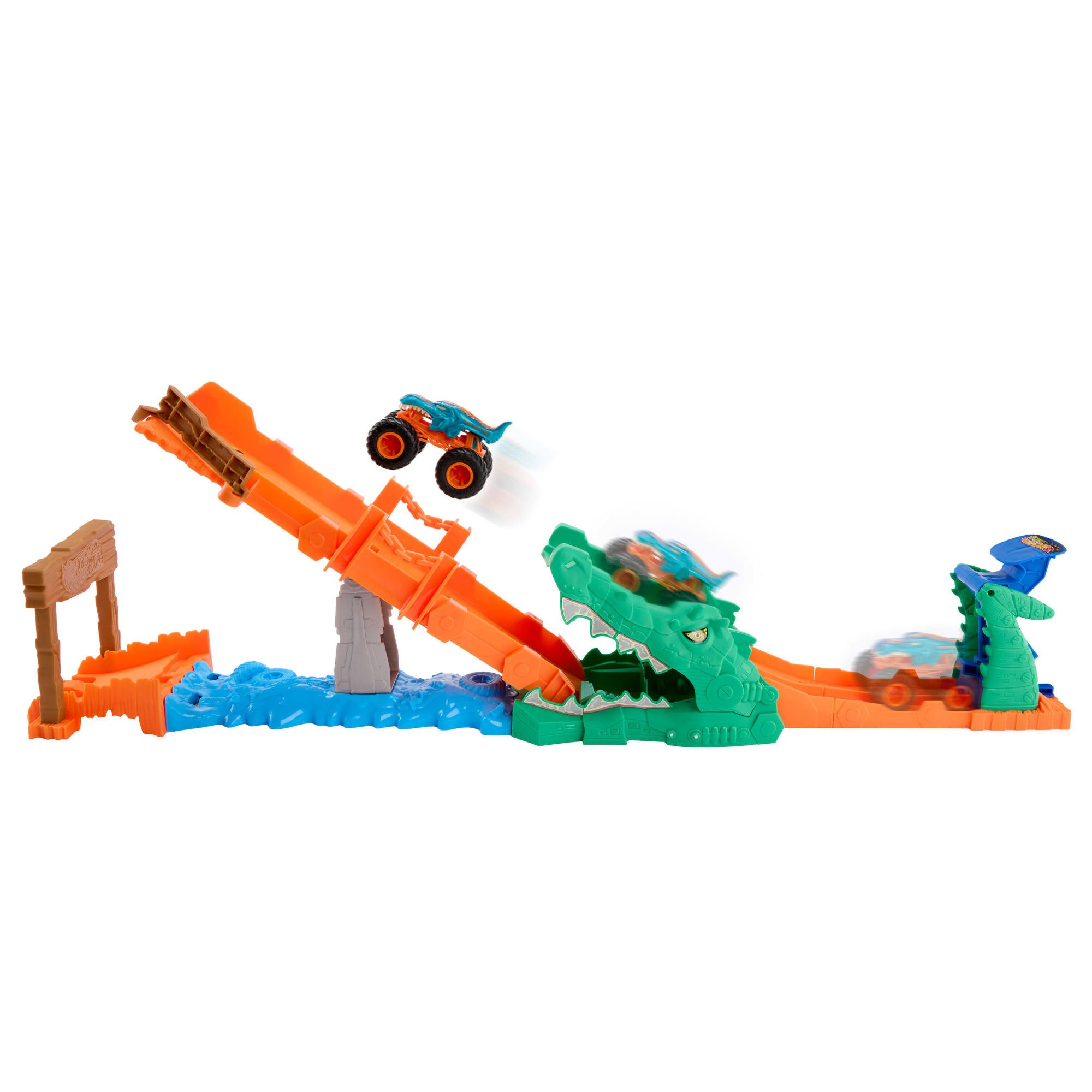 Hot Wheels Autorennbahn Hot Wheels Monster Trucks Krokodil Crash Challenge
