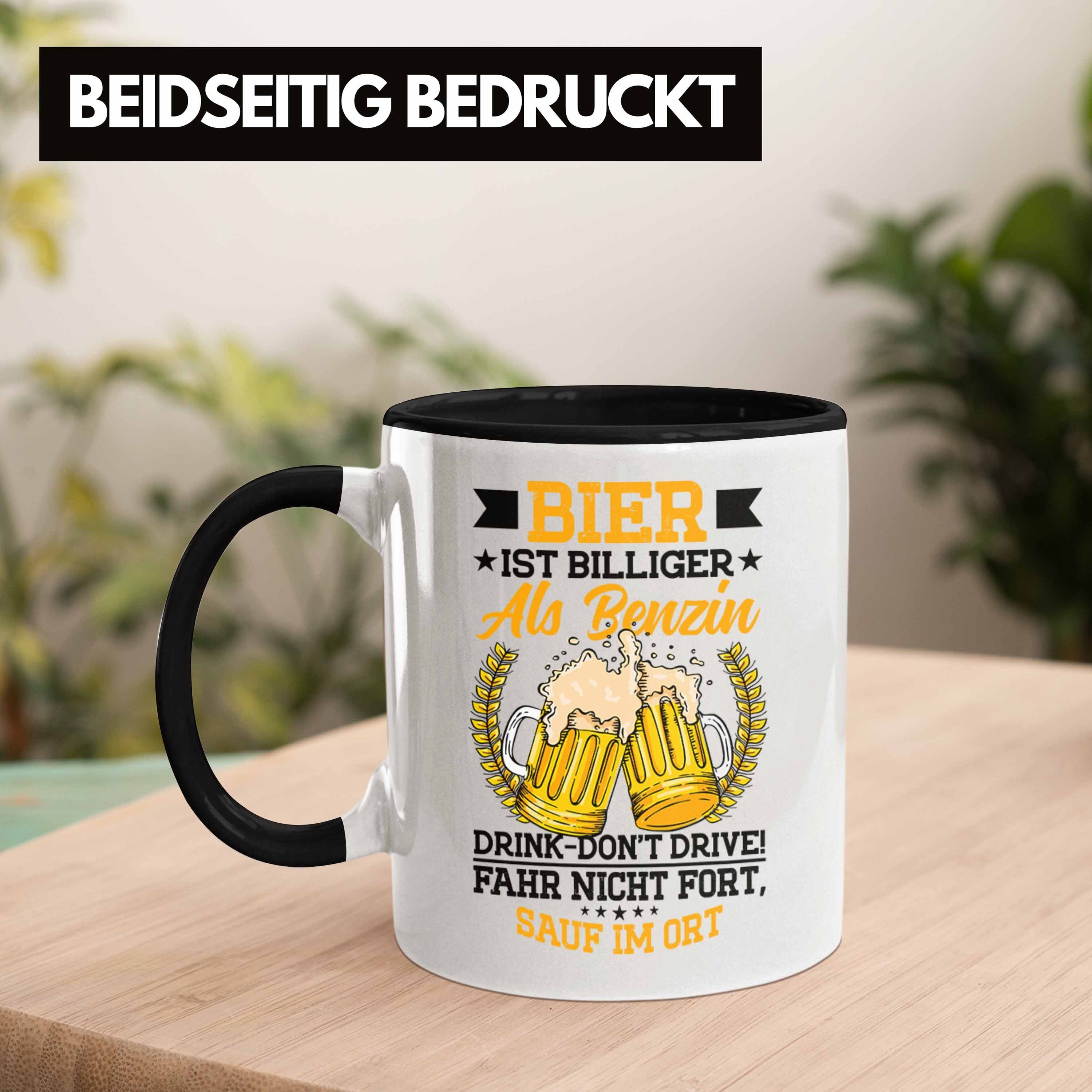 Trendation Tasse Trendation - Geschenk Im Sauf Ort Tasse Lustiges Geschenkidee Land Schwarz Trinker Bier