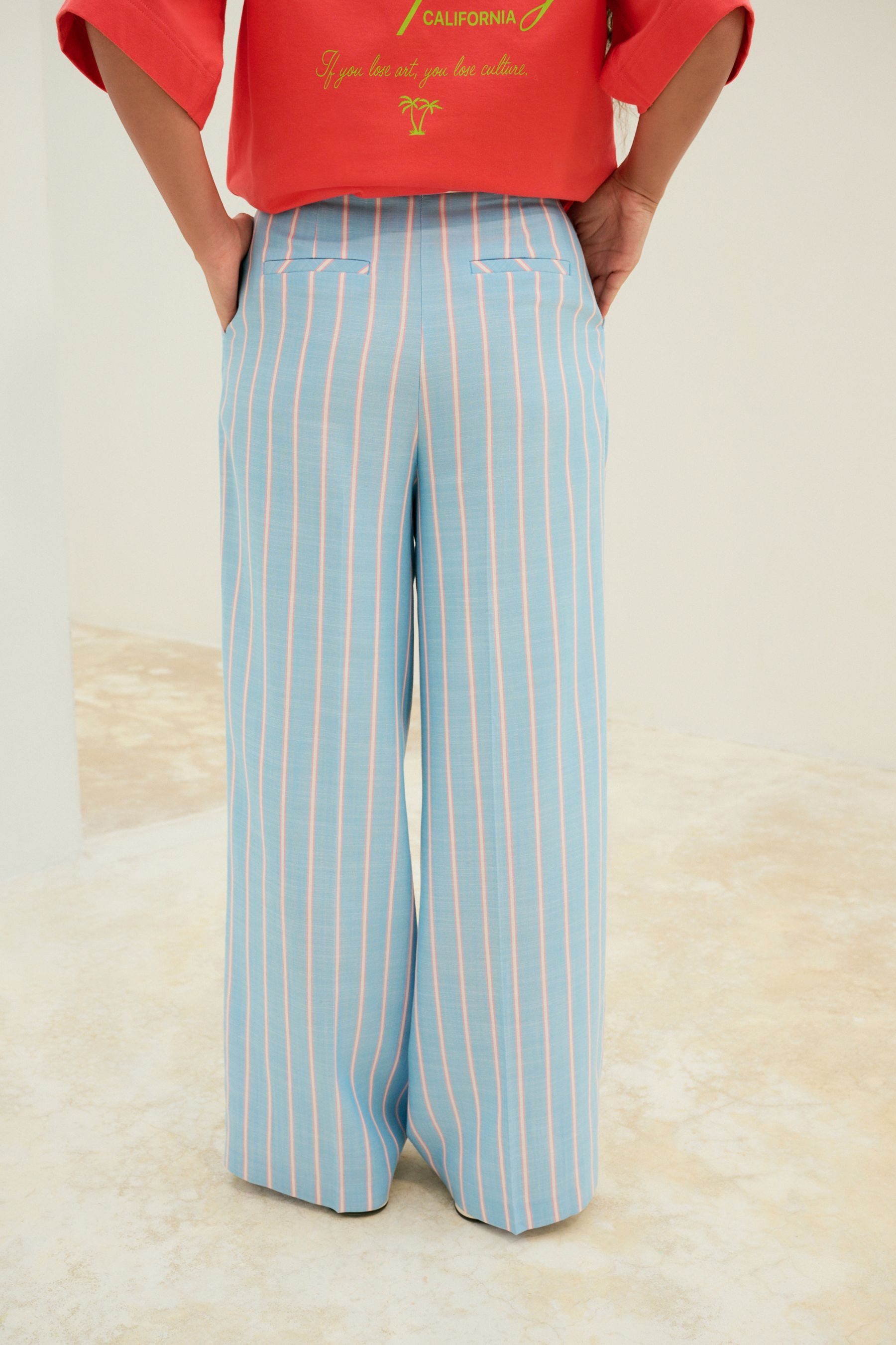 Next Palazzohose Hose mit weitem Bein und breitem Streifenmuster (1-tlg) günstig online kaufen