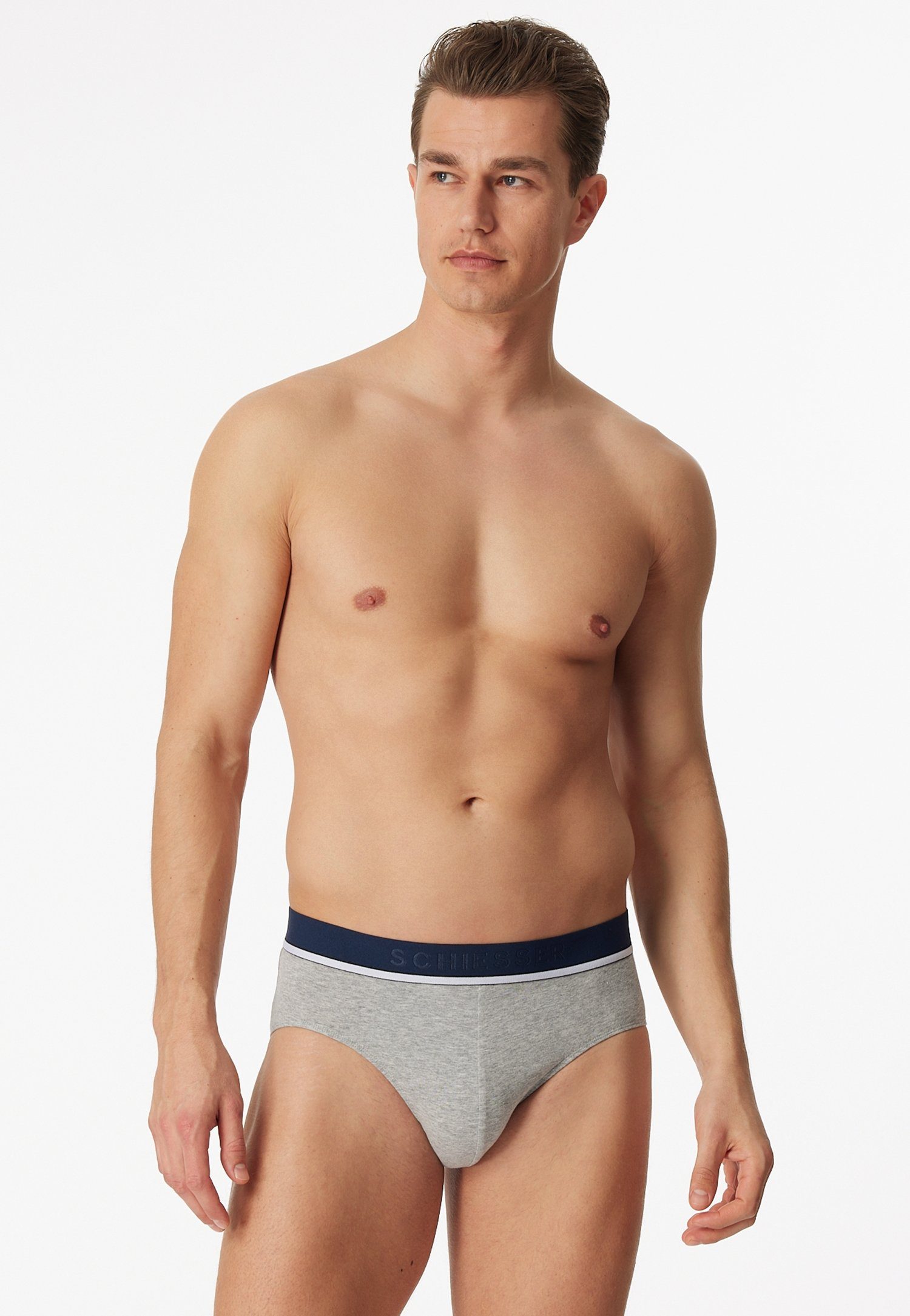 Schiesser Rioslip 95/5 (3er-Pack) mit sportlichem Logo-Webgummibund mit schmalen weißem Ansatz