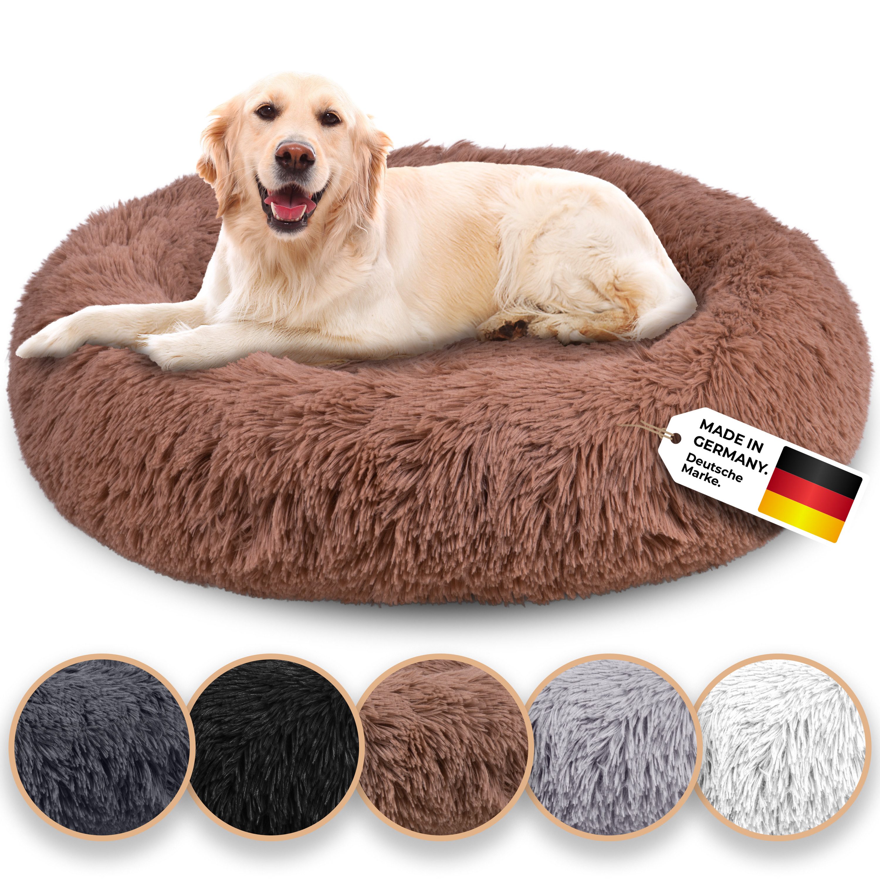 Belune Tierbett Kuschelweiches Hundebett mit Bezug - Original Belune - Made in Germany, vegane Materialien, waschbarer Bezug, verschiedene Größen und Farben, extra gemütlich