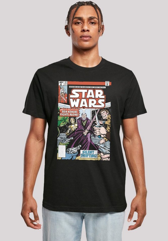 F4NT4STIC T-Shirt Star Wars Ben Kenobi Fights Alone Premium Qualität,  Rippbündchen am Hals und Doppelnähte am Saum