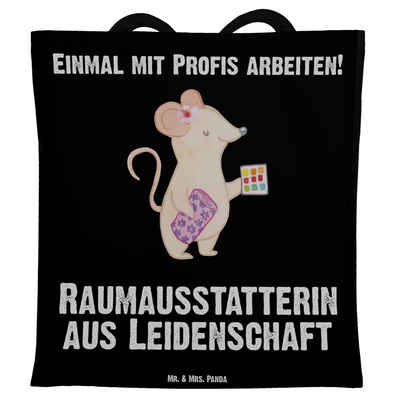 Mr. & Mrs. Panda Tragetasche Raumausstatterin Leidenschaft - Schwarz - Geschenk, Rente, Firma, Sch (1-tlg), Lange Tragegriffe