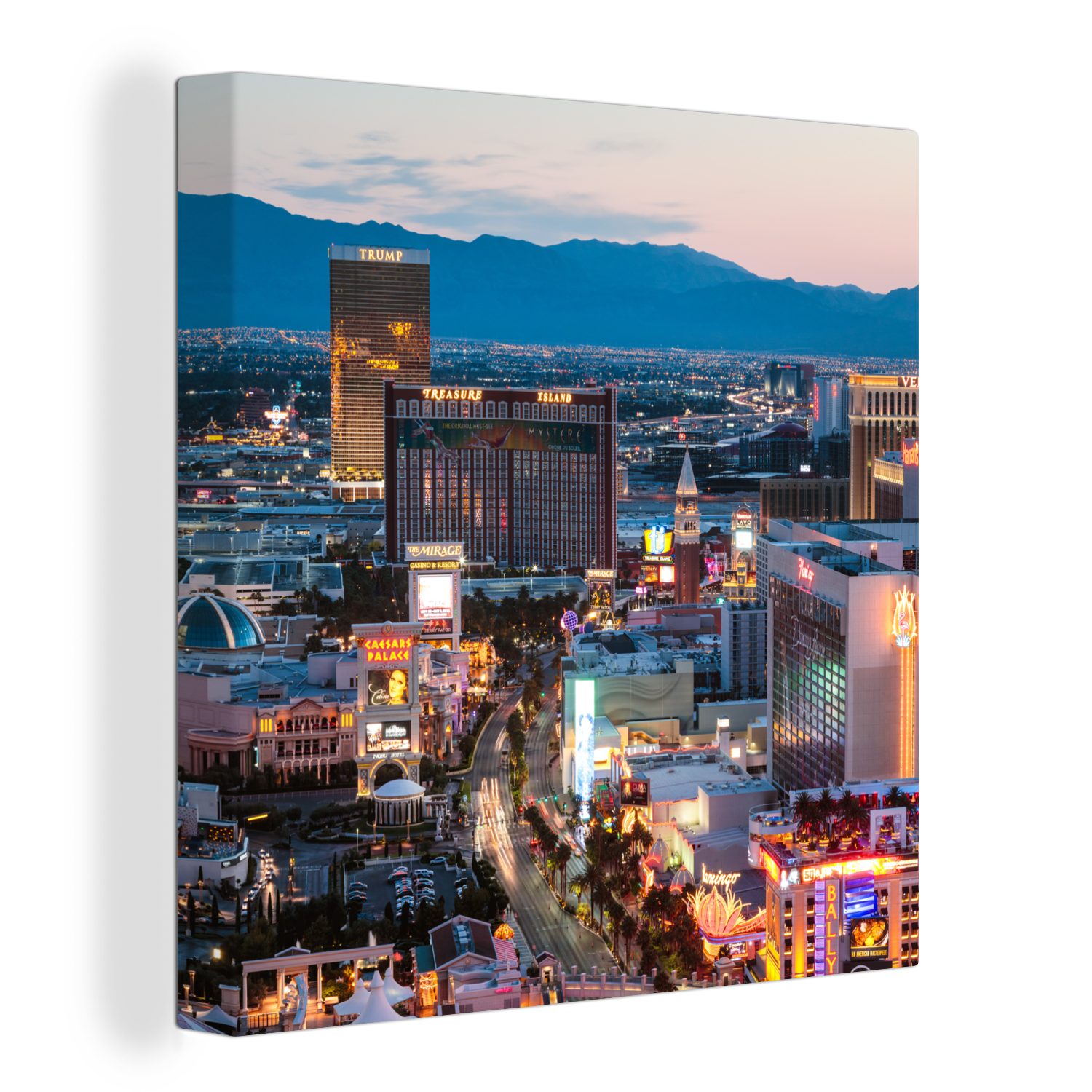 OneMillionCanvasses® Leinwandbild Las Vegas - Strip - Abend, (1 St), Leinwand Bilder für Wohnzimmer Schlafzimmer