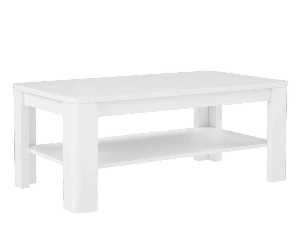 expendio Couchtisch Talena 8, weiß Hochglanz 110x45x60 cm mit Ablagefläche