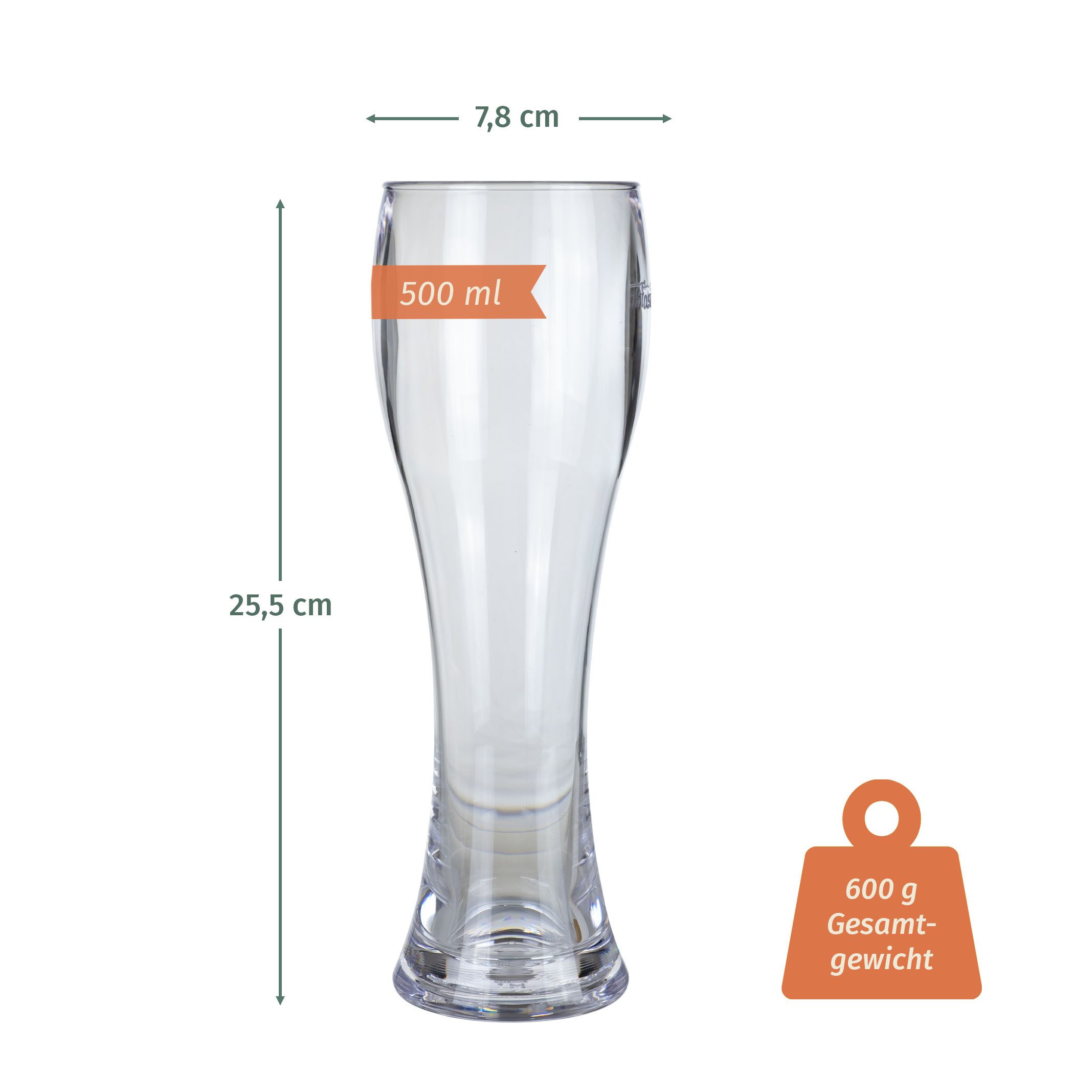 Moritz Bierglas Milano Weizenglas 2er Set Polycarbonat 500 ml bruchfest – Bild 2 von 5