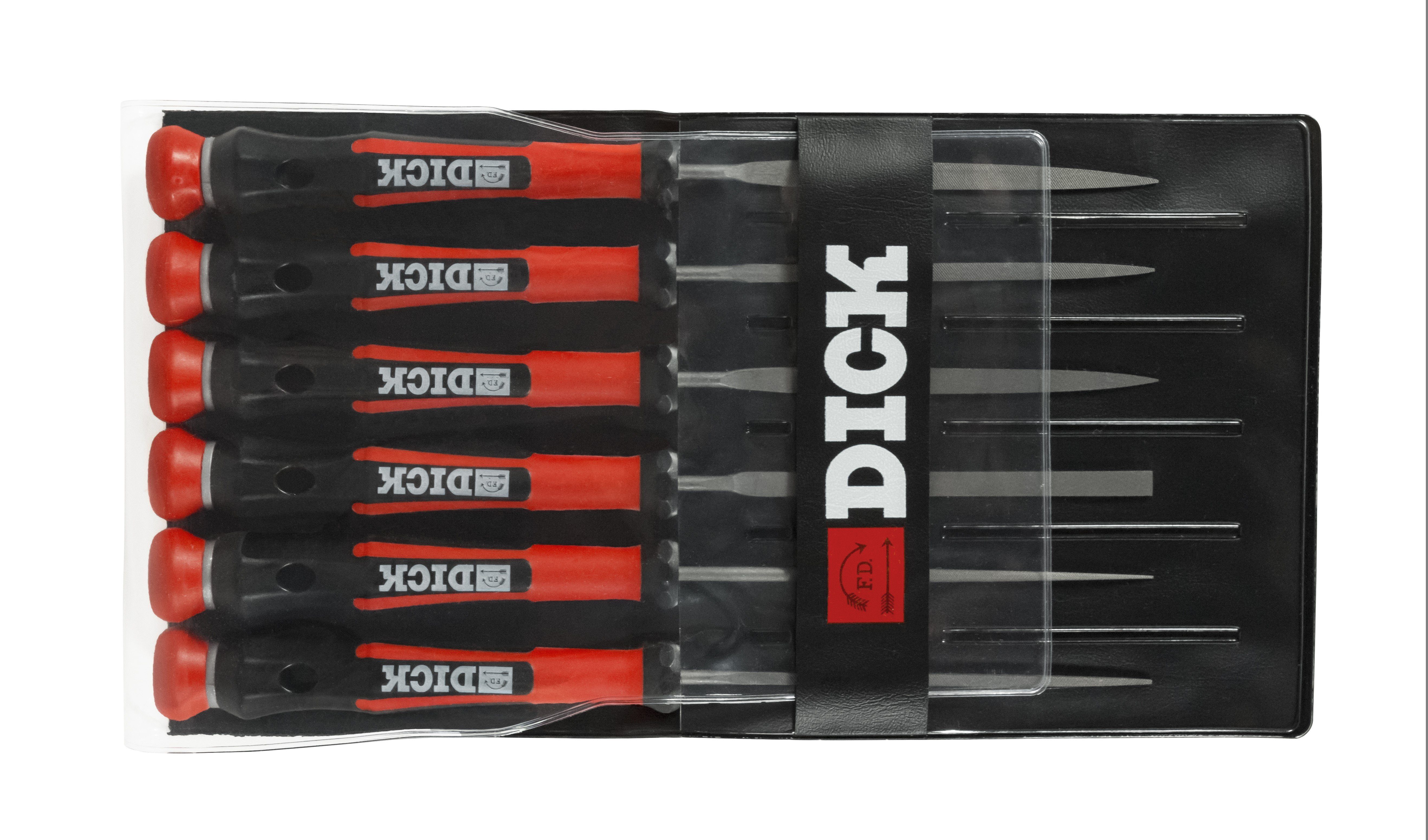 F. DICK Werkstattfeile Nadelfeilensatz 140mm Handwek für für und Hobby Stahl 6tlg Dick
