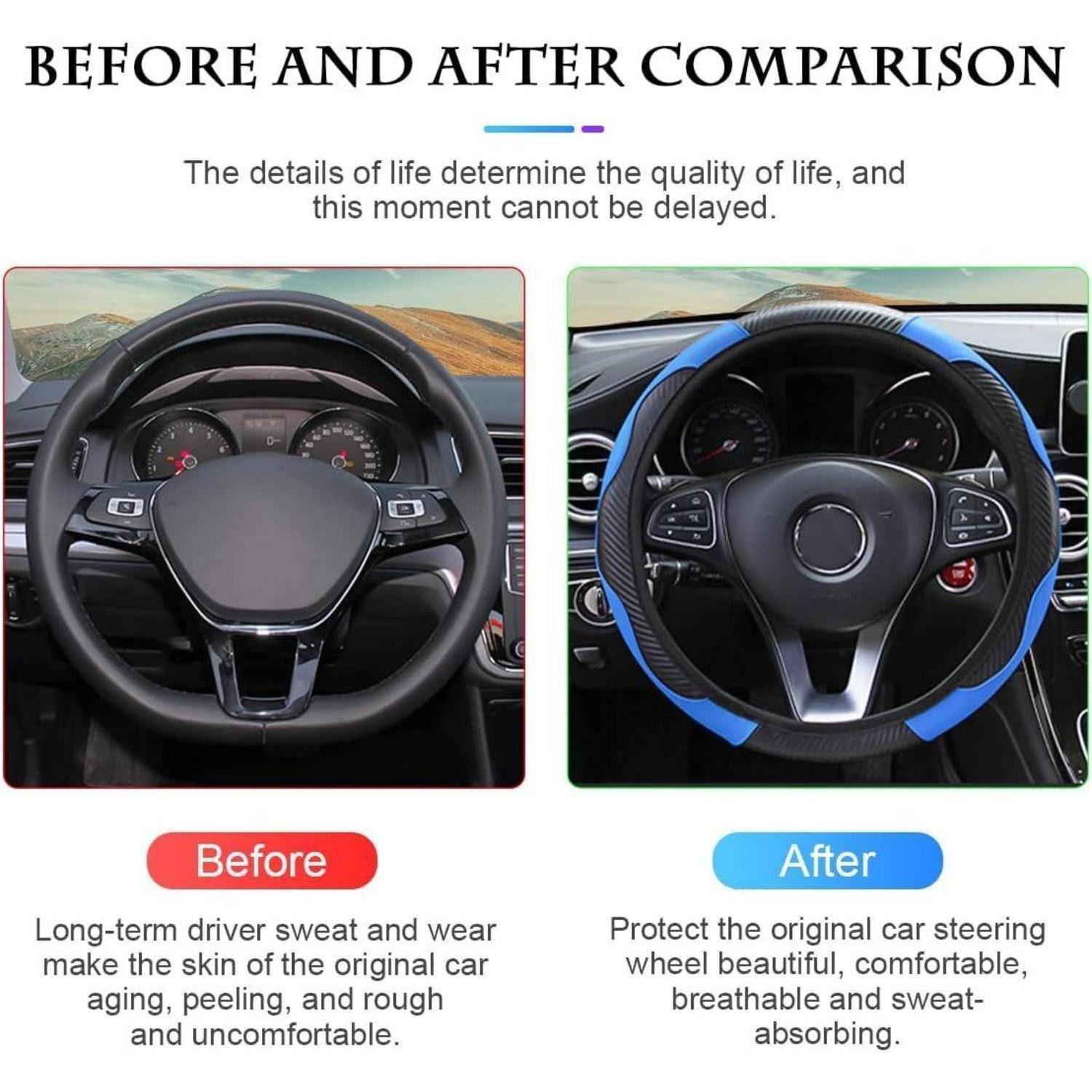 LuxusKollektion Laderaummatte Universal-Auto-Lenkradbezug Rutschfestes atmungsaktives langlebiges