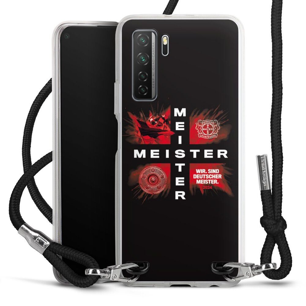 DeinDesign Handyhülle Bayer 04 Leverkusen Meister Offizielles Lizenzprodukt, Huawei P40 lite 5G Handykette Hülle mit Band Case zum Umhängen