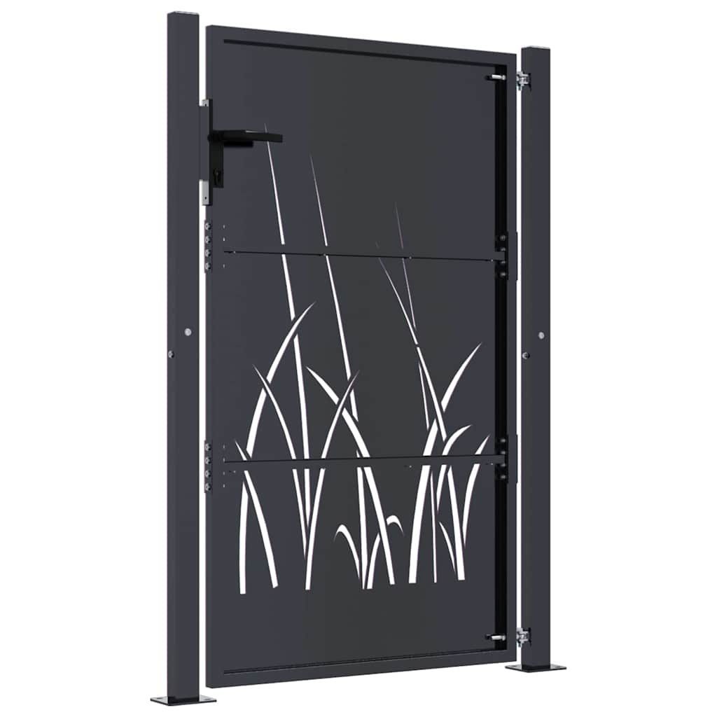 vidaXL Gartentor Gartentor Anthrazit 100x125 cm Stahl Gras-Design – Bild 4 von 5