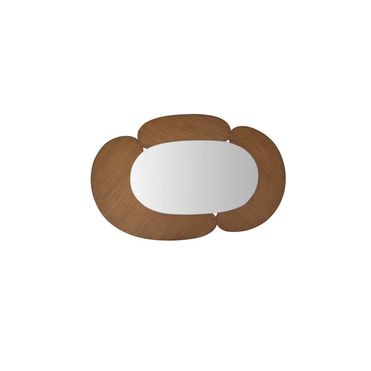 Tikamoon Зеркало Ovaler Зеркало aus hellem Mindiholz 115x75 Eda