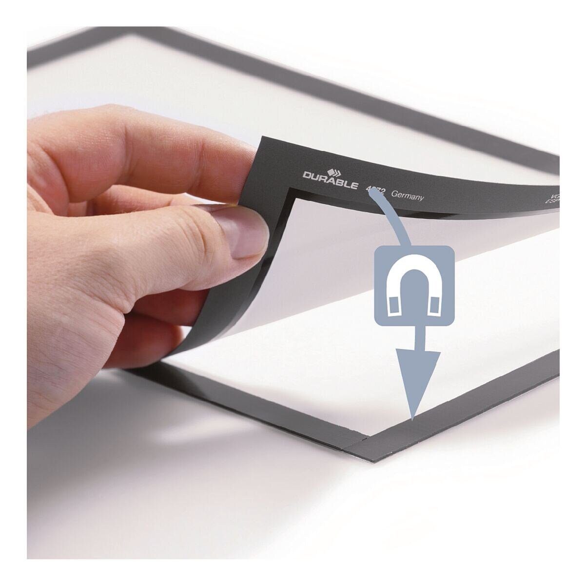 DURABLE Einzelrahmen DURAFRAME® 4871, (2 St), Info-Rahmen selbstklebend mit Magnetdeckel