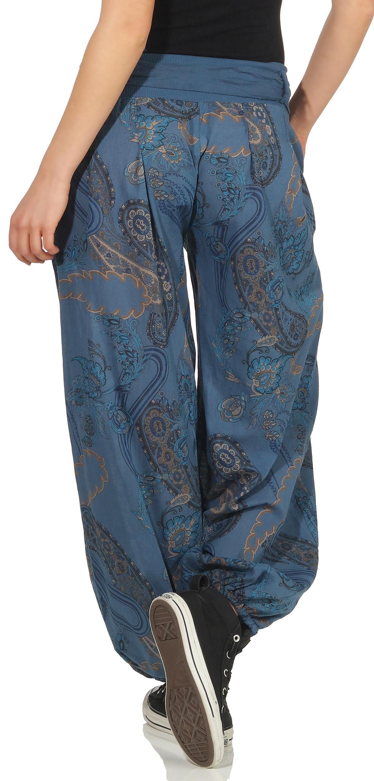 malito more than fashion Haremshose malito Damen Pumphose mit Print, bequeme Freizeithose, leichte Stoff bequeme Hose mit elastischem Jerseybund Einheitsgröße
