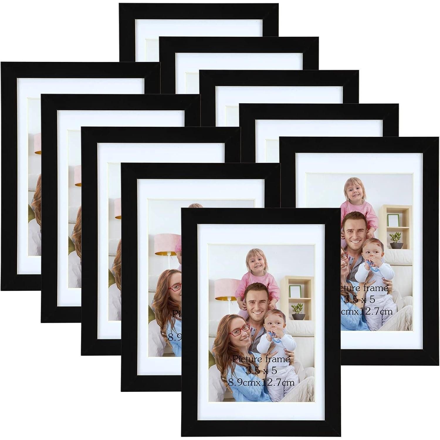 LuxusKollektion Bilderrahmen-Set Bilderrahmen 10 Stück Passepartout Collage 9x13 oder 10x15 cm Schwarz