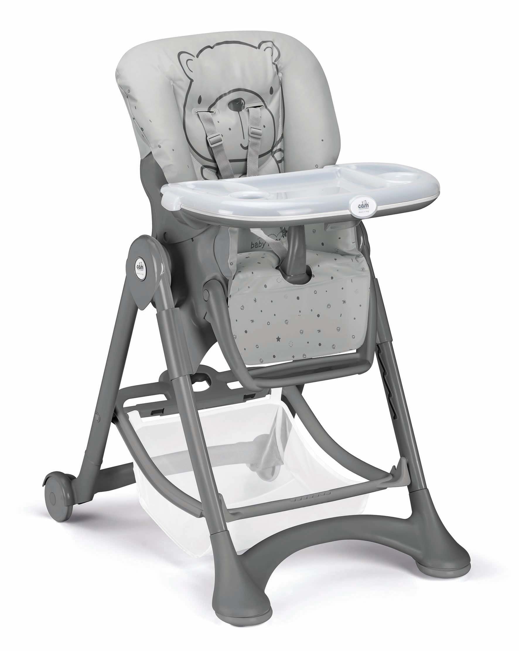 CAM Hochstuhl Cam CAMPIONE - Baby-Stuhl mitwachsend verstellbar inkl. Tablett C262 Teddy g