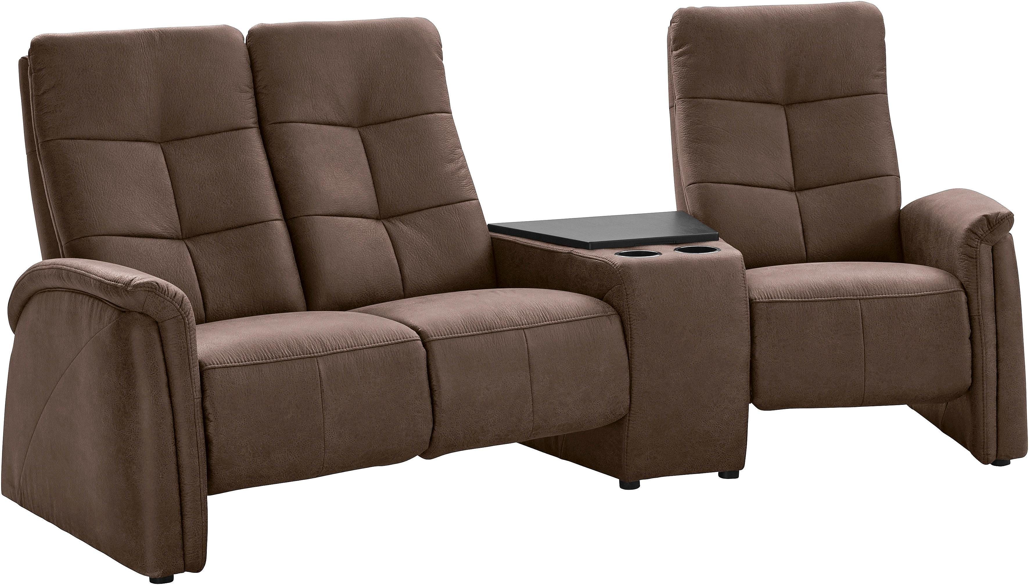 exxpo - sofa fashion 3-Sitzer Tivoli, Kinosofa mit Relaxfunktion, mit Ablagetisch und Stauraum, bequem und komfortabel, hohe Rückenlehne