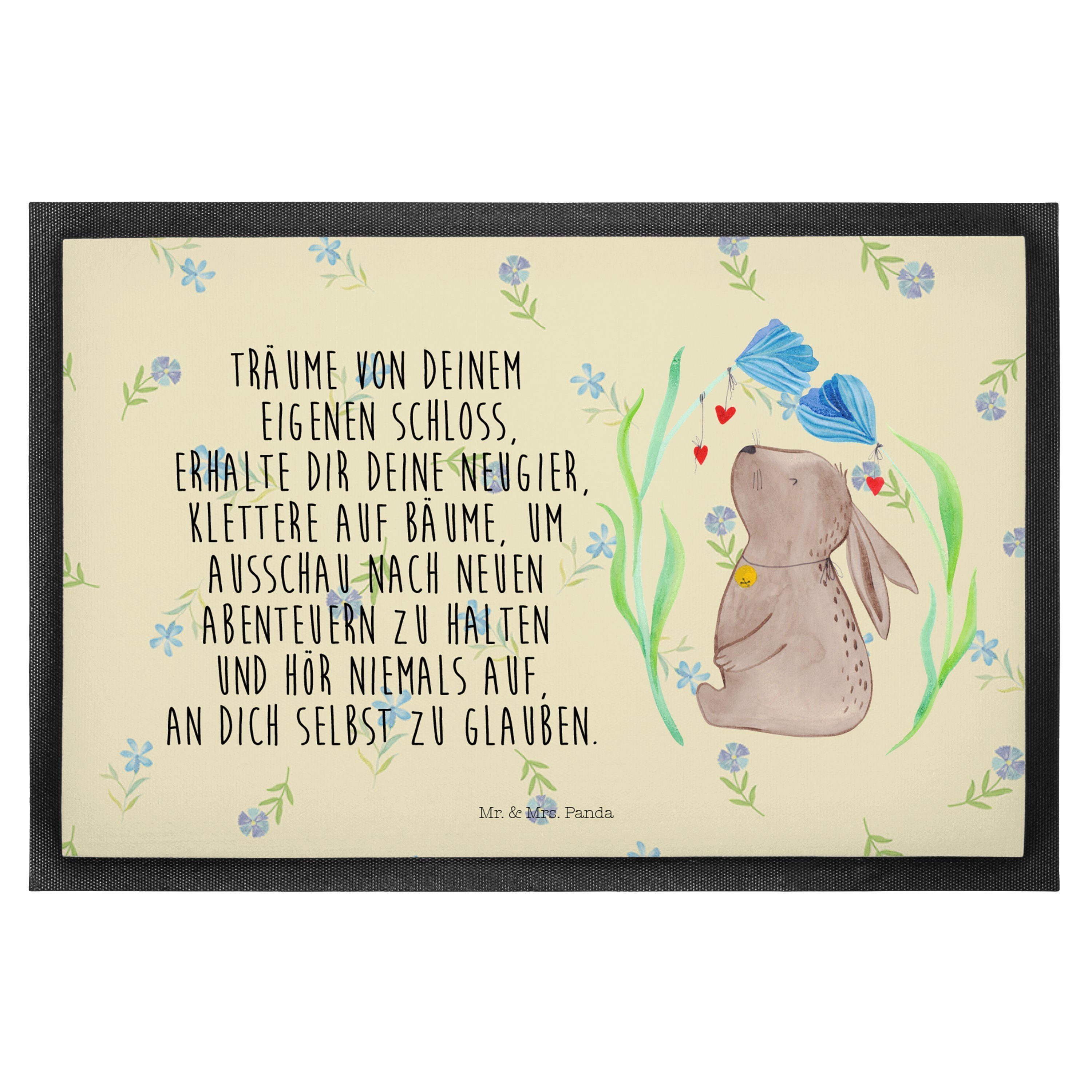 Fußmatte Hase Blume - Blumig	 - Geschenk, Schmutzfangmatte, Träume, erstes Kin