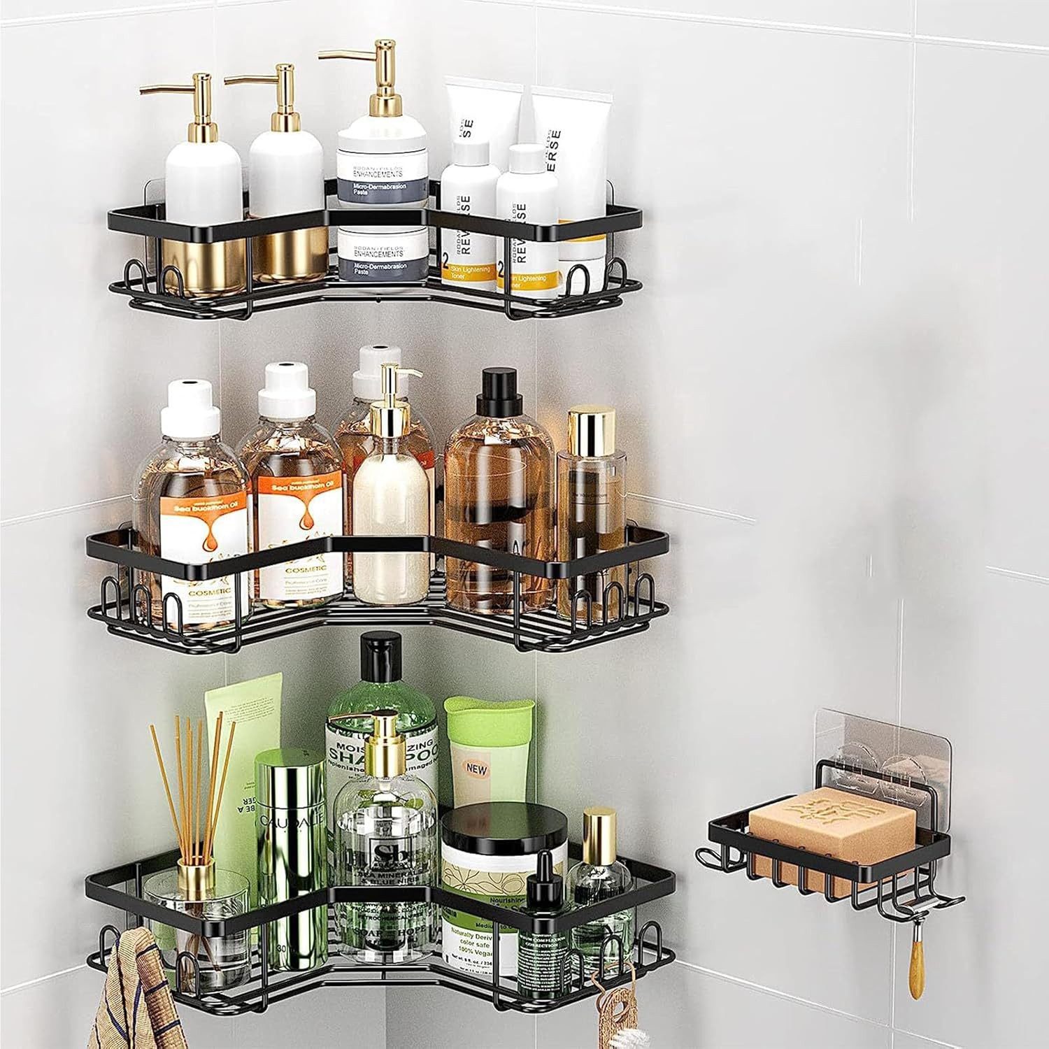 UE Stock Badorganizer 3er Set Dusch-Organizer Regal Duschregale mit Seifenh günstig online kaufen